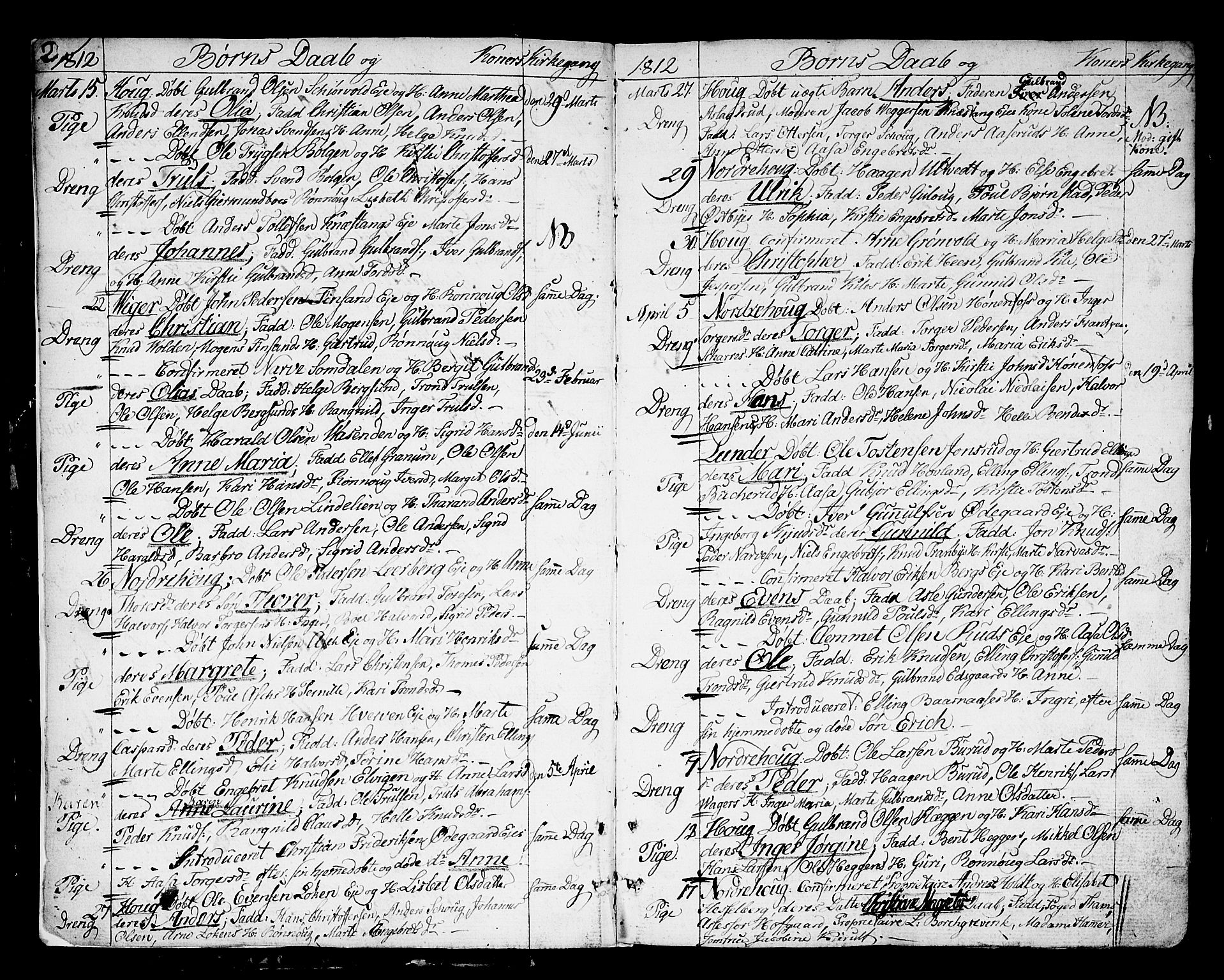 Norderhov kirkebøker, AV/SAKO-A-237/F/Fa/L0007: Parish register (official) no. 7, 1812-1814, p. 2