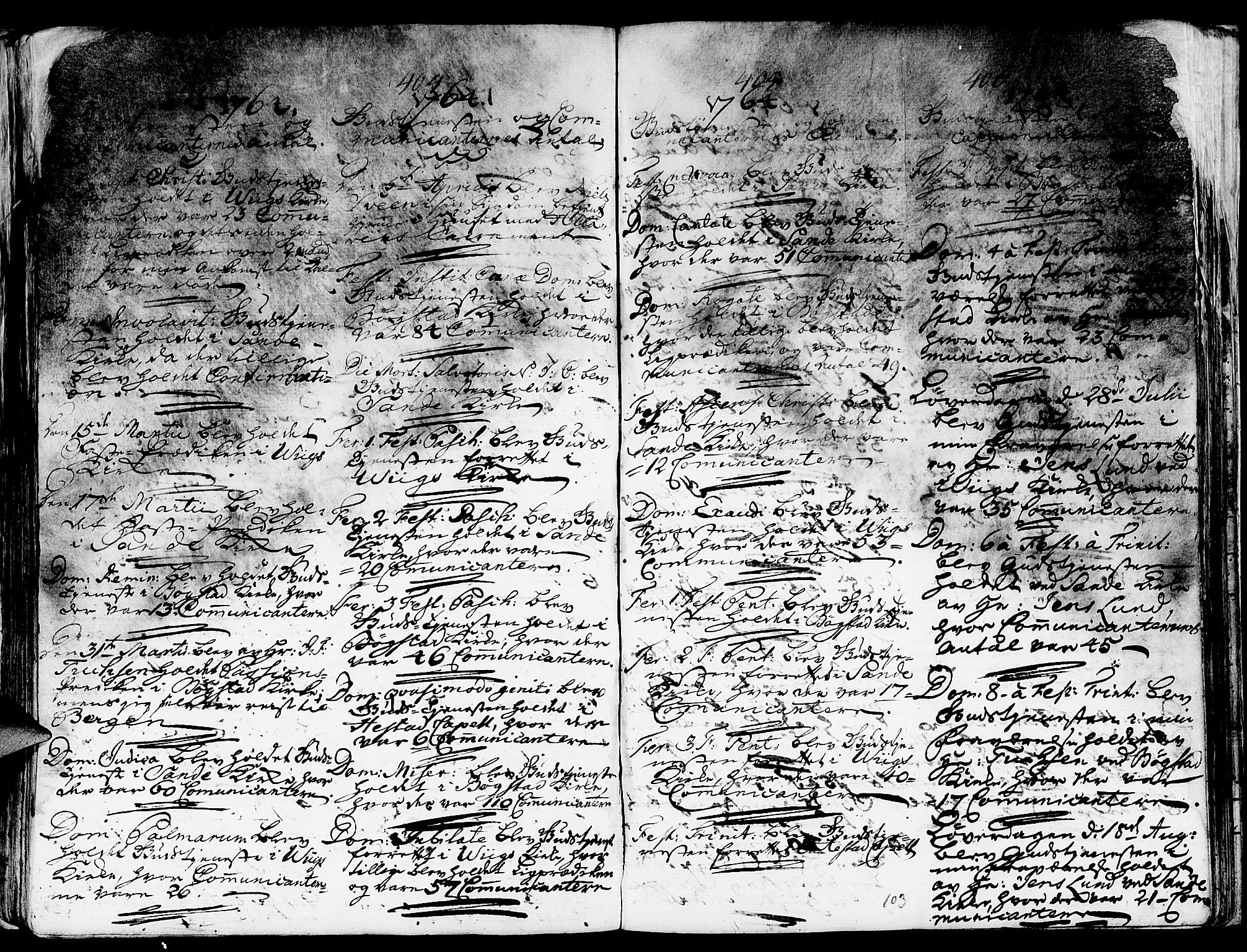 Gaular sokneprestembete, AV/SAB-A-80001/H/Haa: Parish register (official) no. A 1, 1755-1785, p. 103