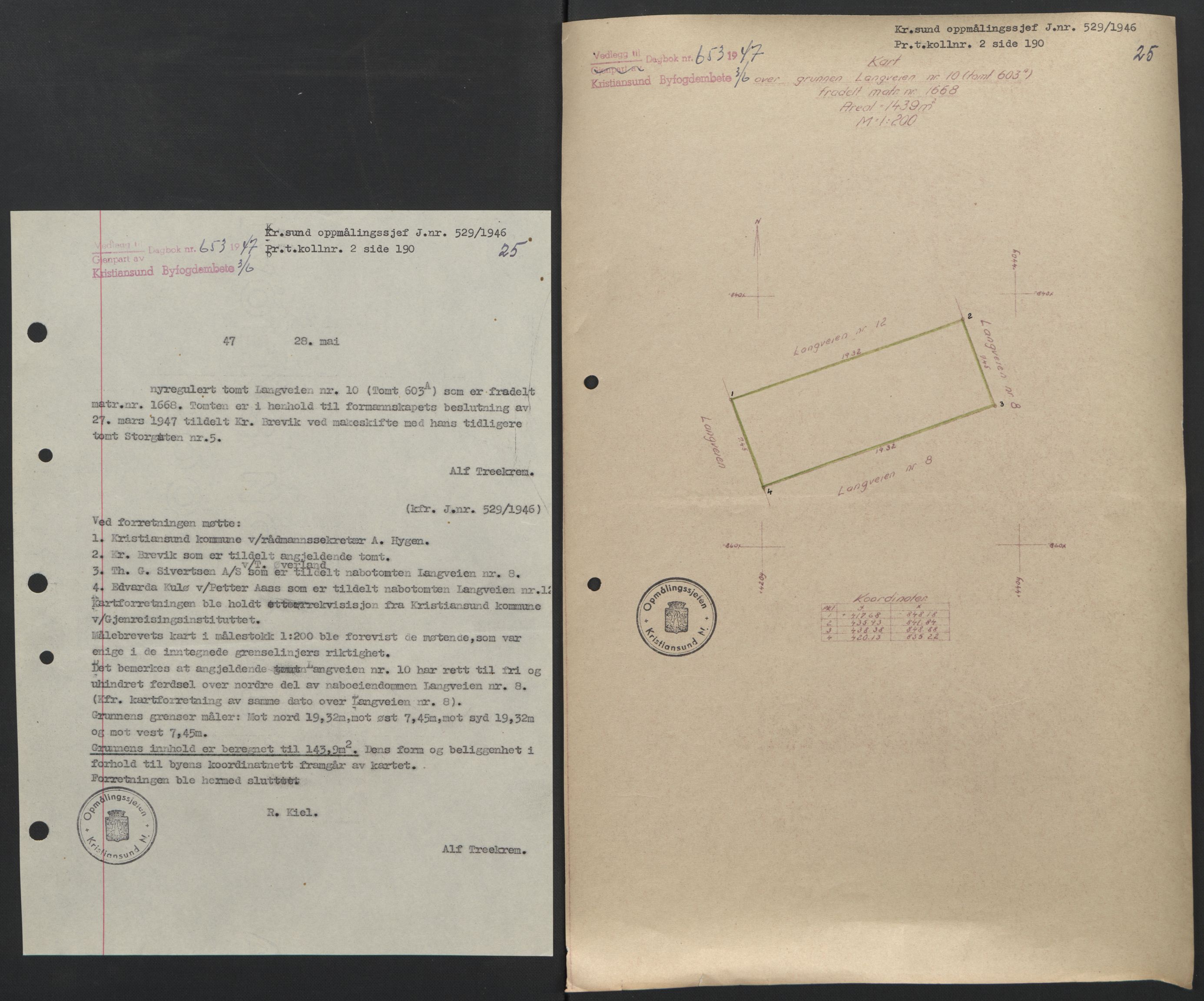 Kristiansund byfogd, AV/SAT-A-4587/A/27: Mortgage book no. 42, 1947-1950, Diary no: : 653/1947