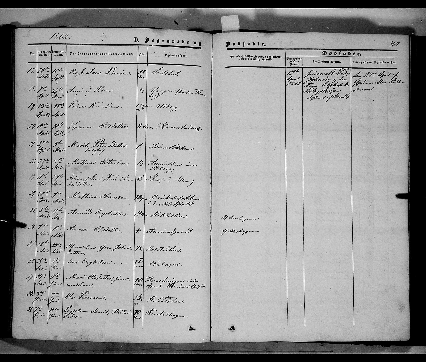 Sør-Fron prestekontor, AV/SAH-PREST-010/H/Ha/Haa/L0001: Parish register (official) no. 1, 1849-1863, p. 367