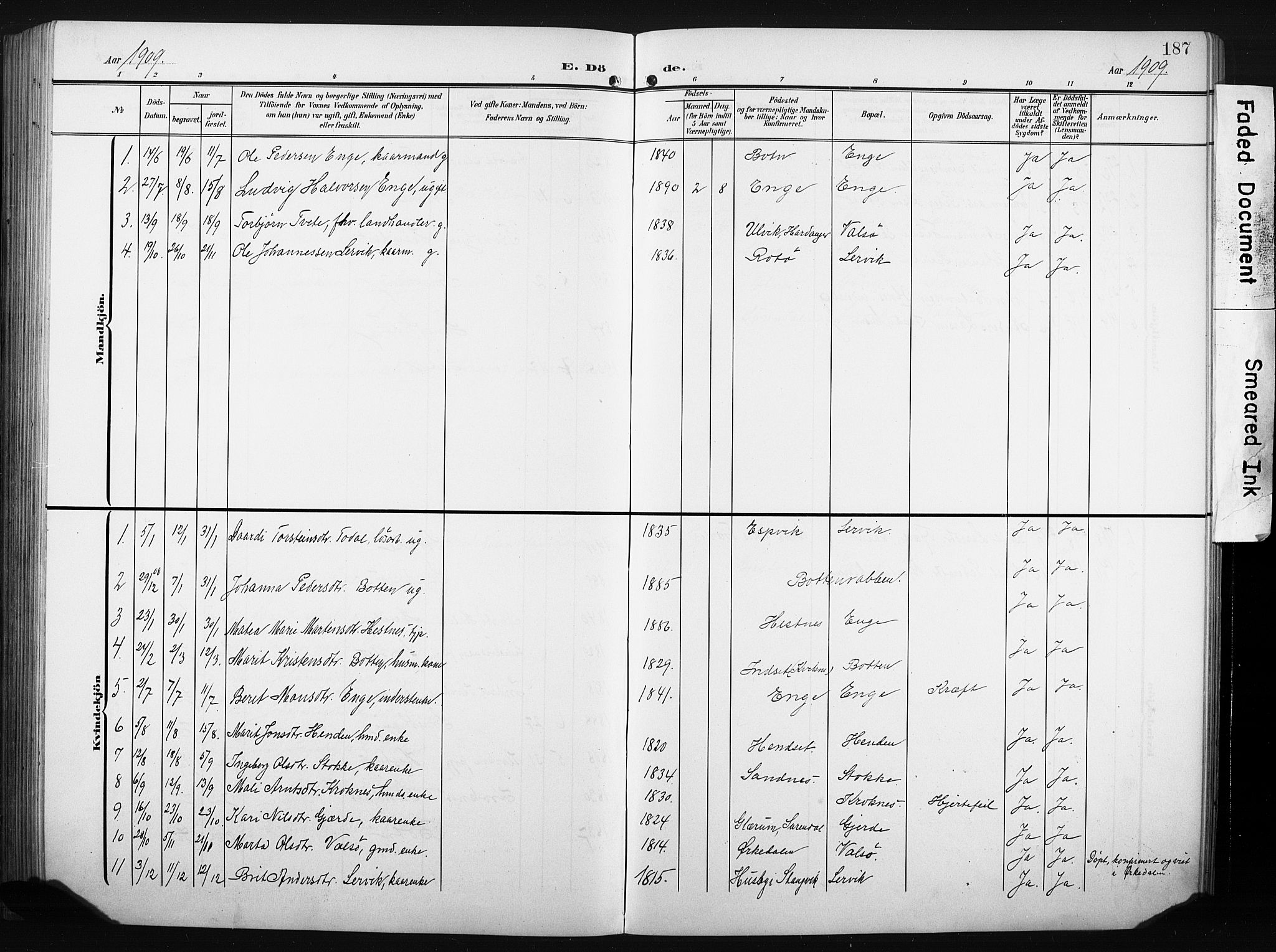 Ministerialprotokoller, klokkerbøker og fødselsregistre - Møre og Romsdal, AV/SAT-A-1454/580/L0927: Parish register (copy) no. 580C02, 1904-1932, p. 187