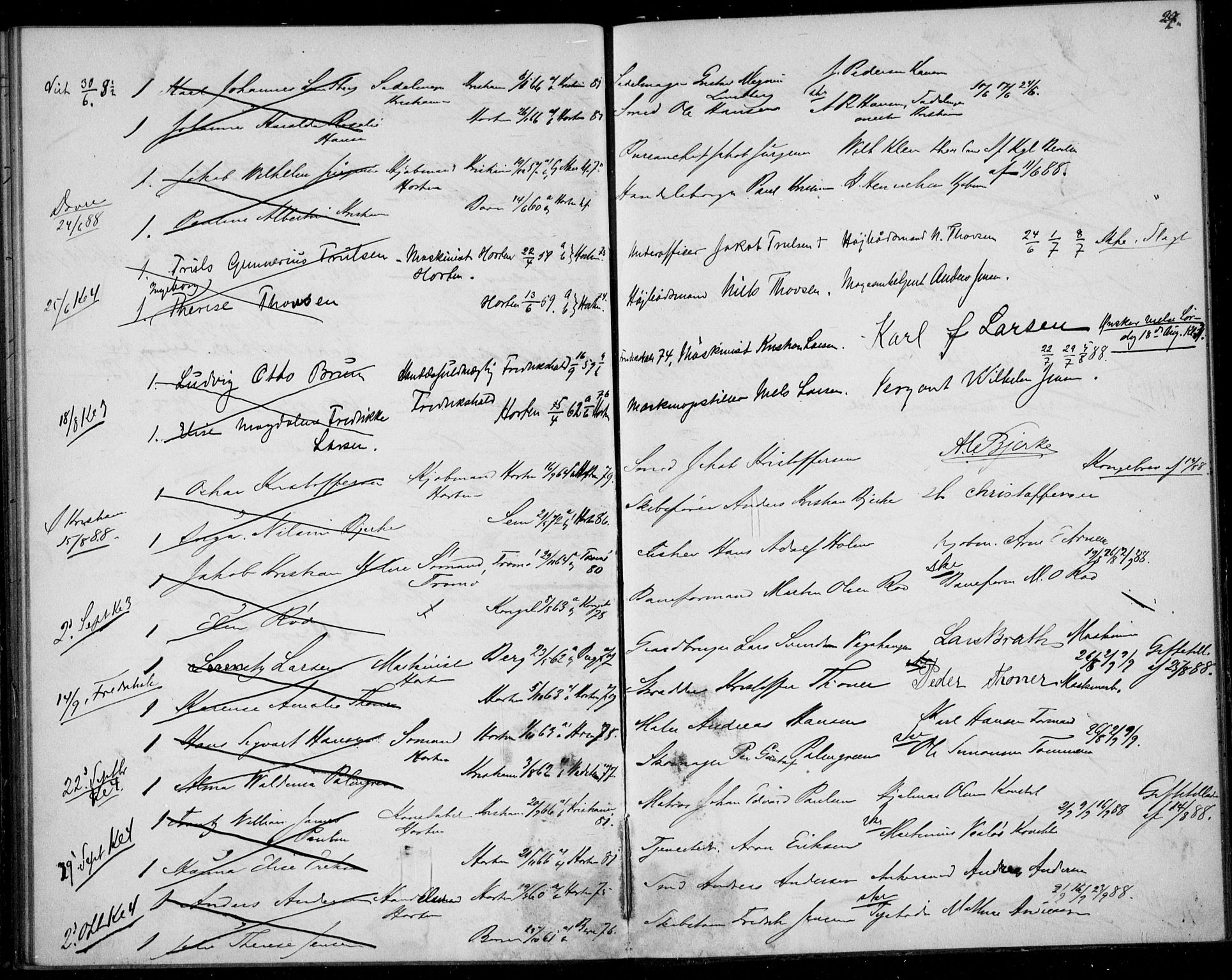 Horten kirkebøker, AV/SAKO-A-348/H/Ha/L0002: Banns register no. 2, 1881-1891, p. 29