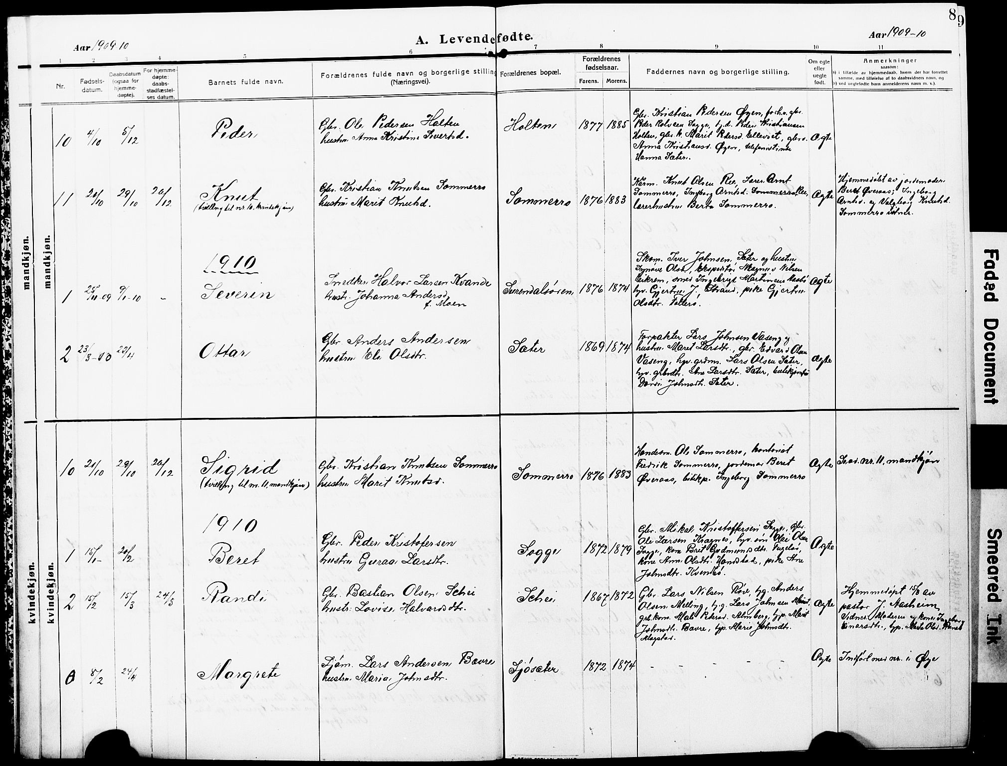 Ministerialprotokoller, klokkerbøker og fødselsregistre - Møre og Romsdal, SAT/A-1454/596/L1059: Parish register (copy) no. 596C02, 1908-1922, p. 8