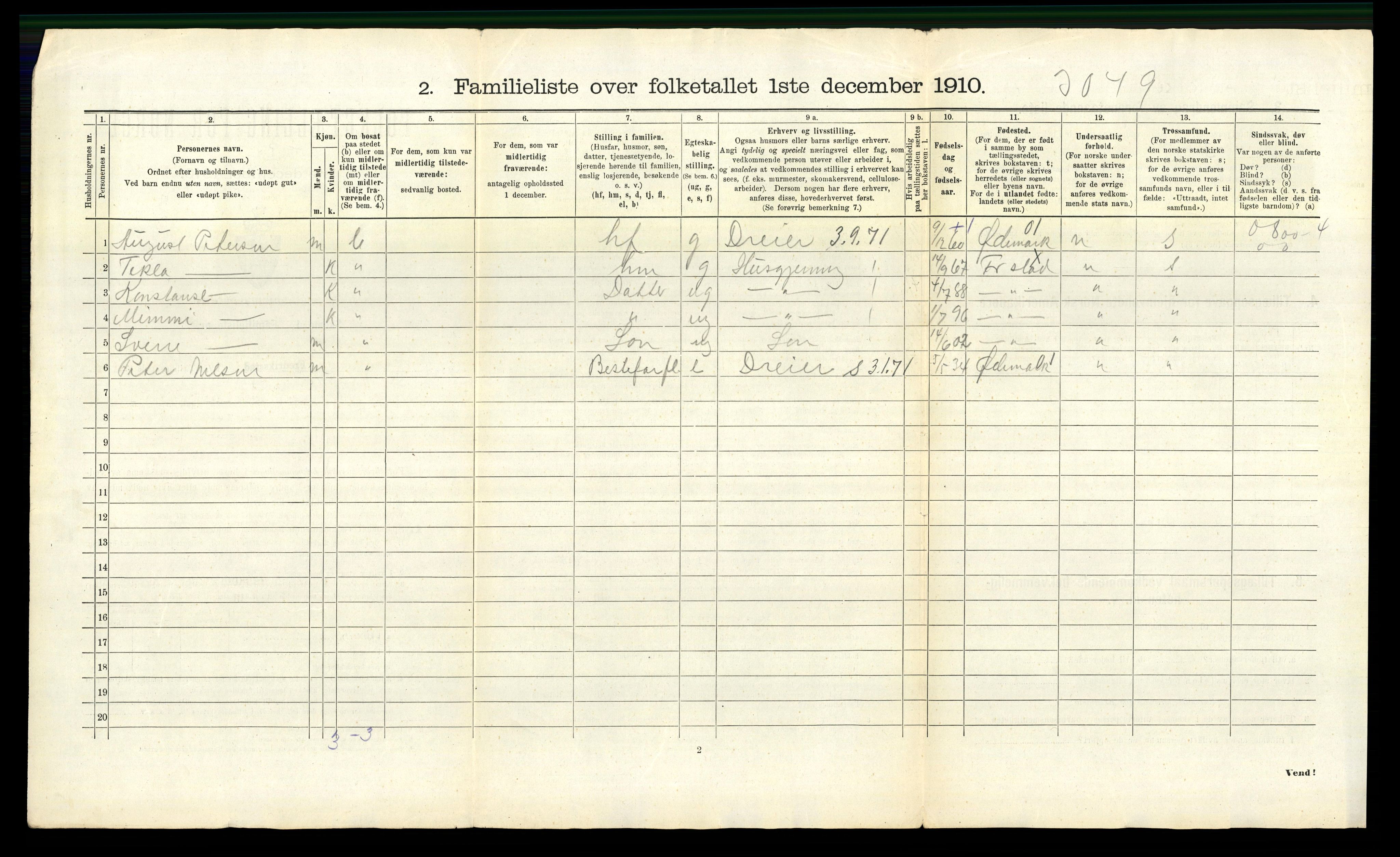 RA, 1910 census for Fredrikstad, 1910, p. 7545