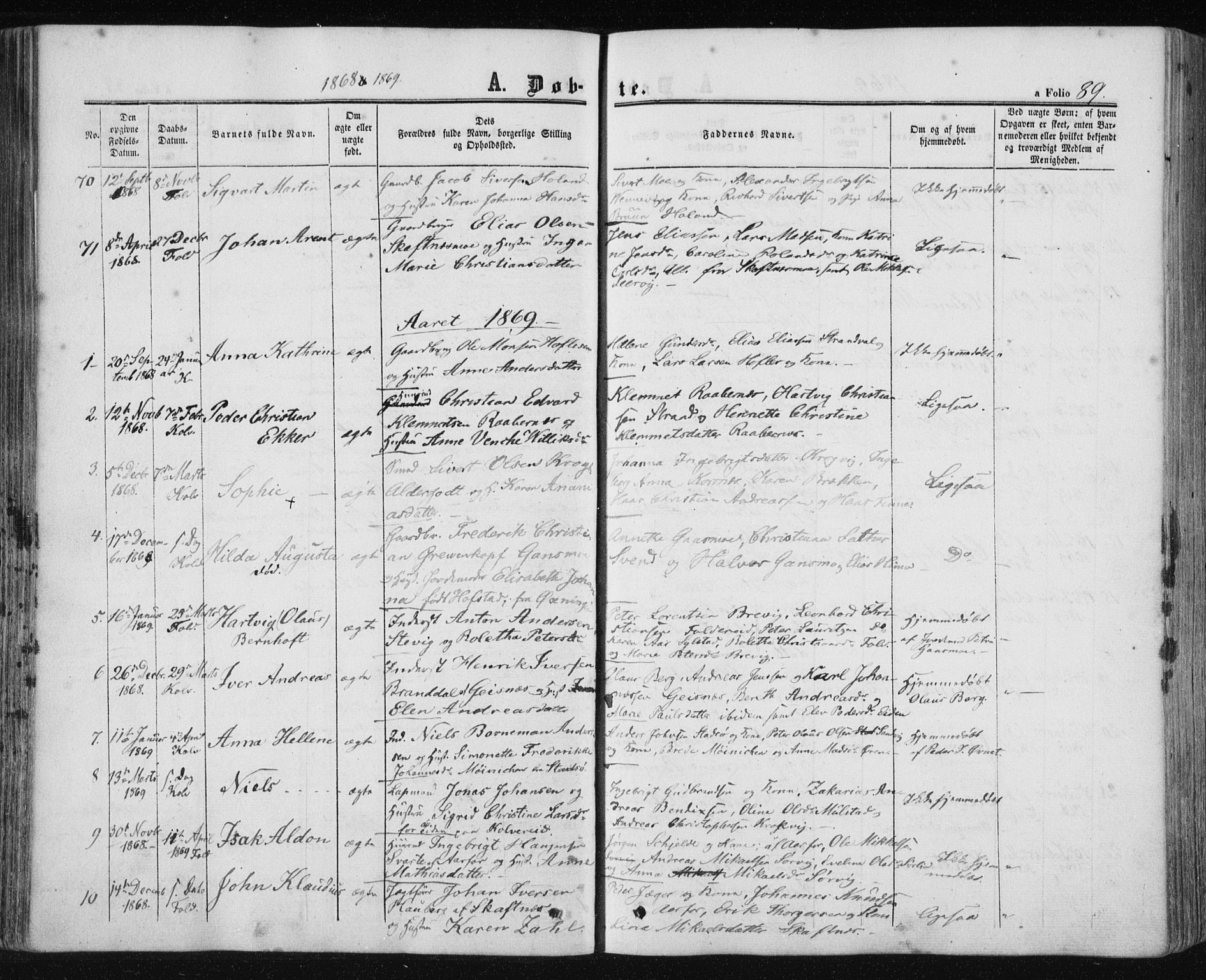 Ministerialprotokoller, klokkerbøker og fødselsregistre - Nord-Trøndelag, SAT/A-1458/780/L0641: Parish register (official) no. 780A06, 1857-1874, p. 89
