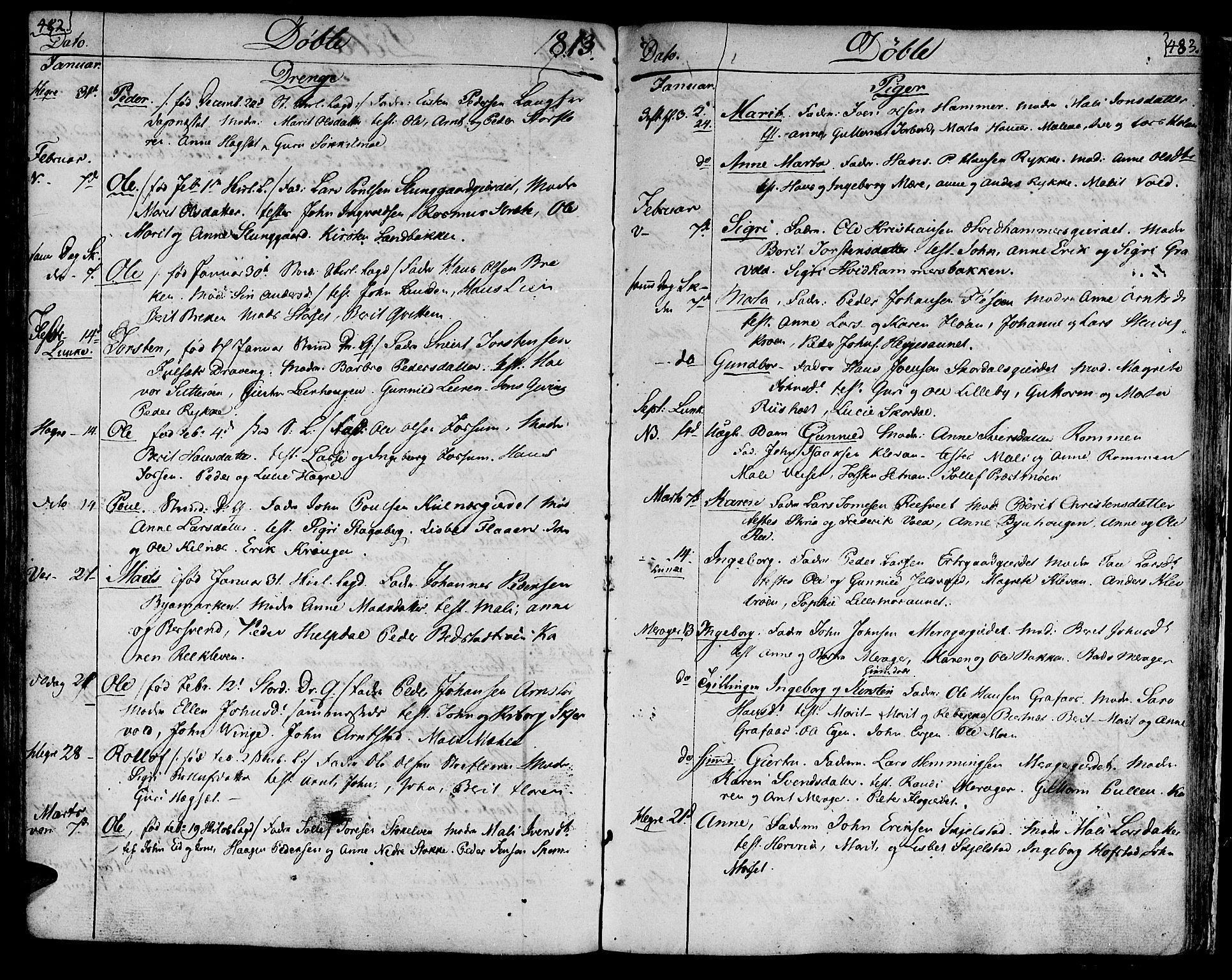 Ministerialprotokoller, klokkerbøker og fødselsregistre - Nord-Trøndelag, SAT/A-1458/709/L0060: Parish register (official) no. 709A07, 1797-1815, p. 482-483