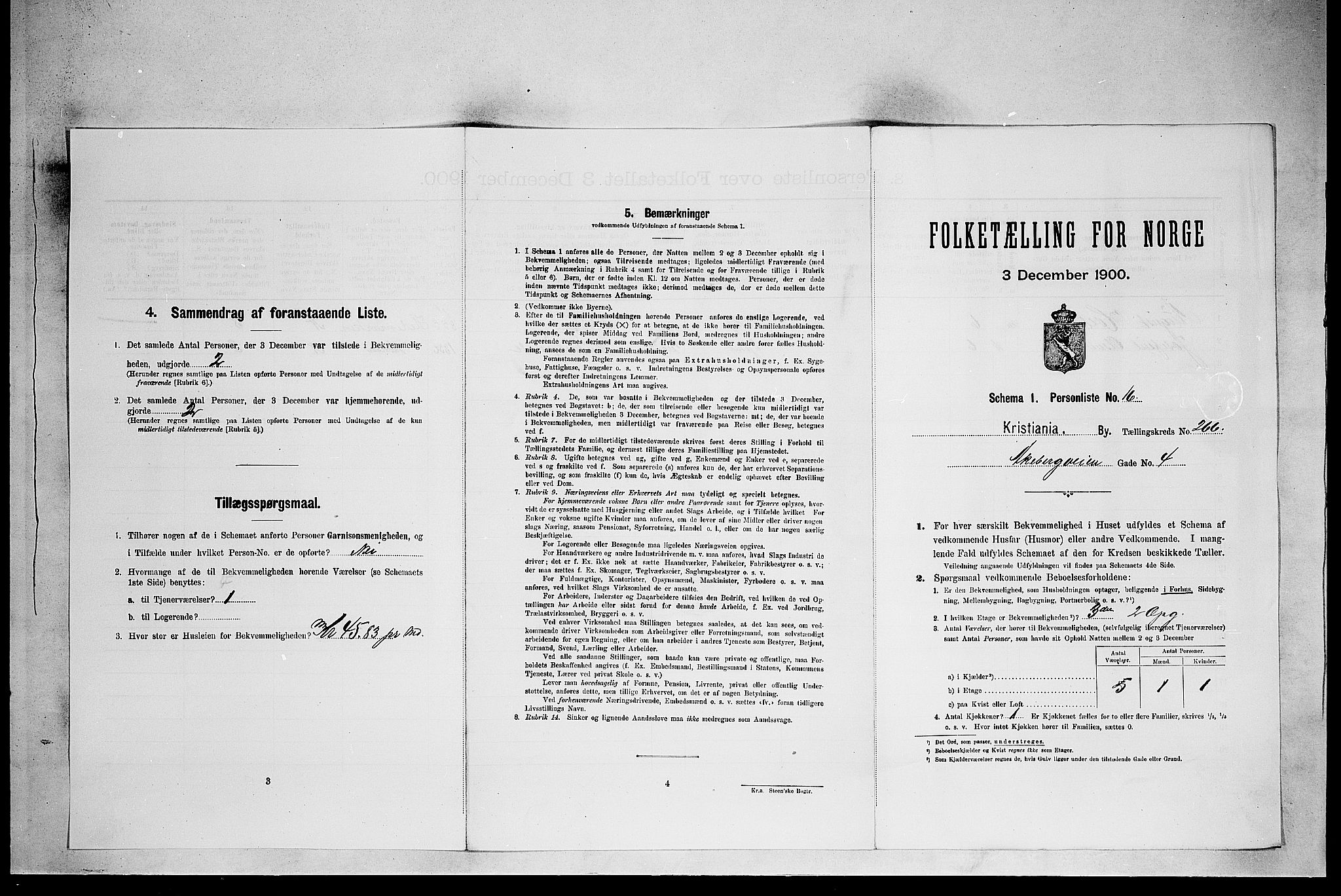 SAO, 1900 census for Kristiania, 1900, p. 25