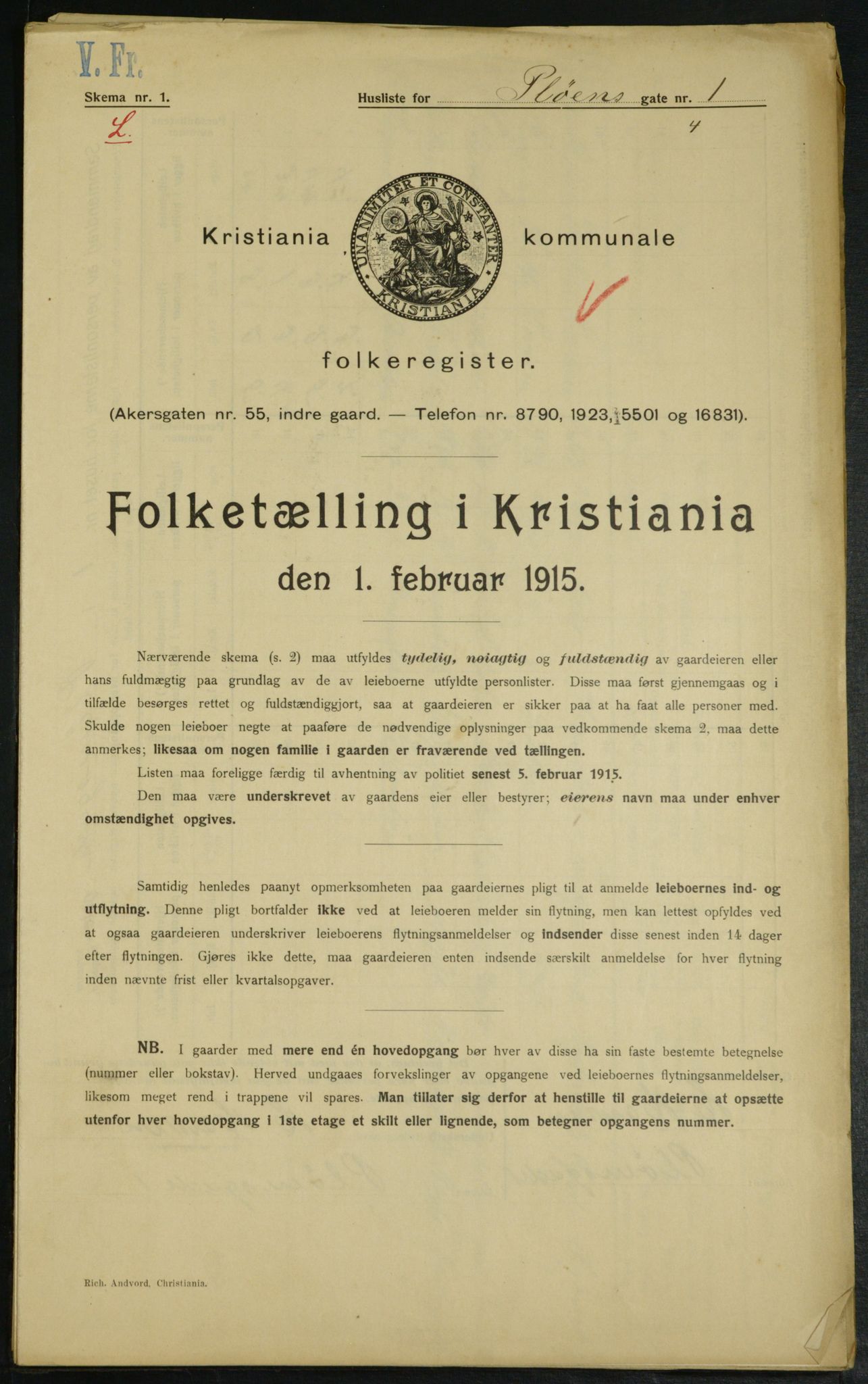 OBA, Municipal Census 1915 for Kristiania, 1915, p. 80278