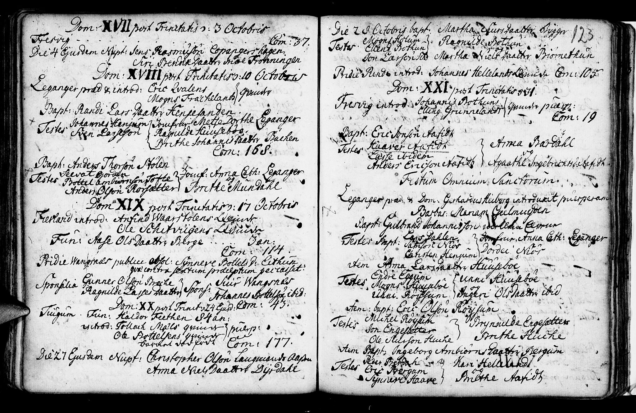 Leikanger sokneprestembete, AV/SAB-A-81001/H/Haa/Haaa/L0002: Parish register (official) no. A 2, 1735-1756, p. 123