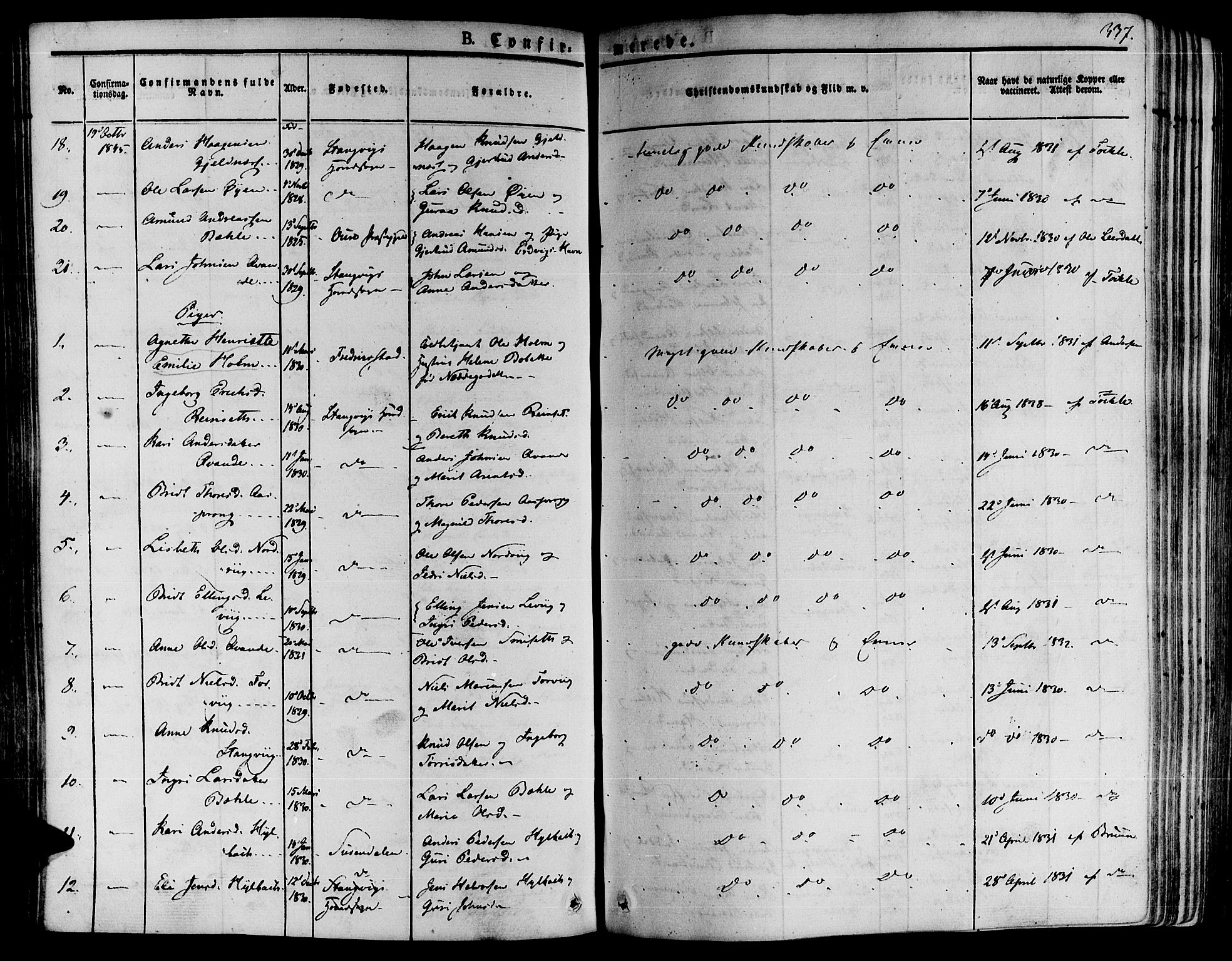 Ministerialprotokoller, klokkerbøker og fødselsregistre - Møre og Romsdal, SAT/A-1454/592/L1024: Parish register (official) no. 592A03 /1, 1831-1849, p. 337