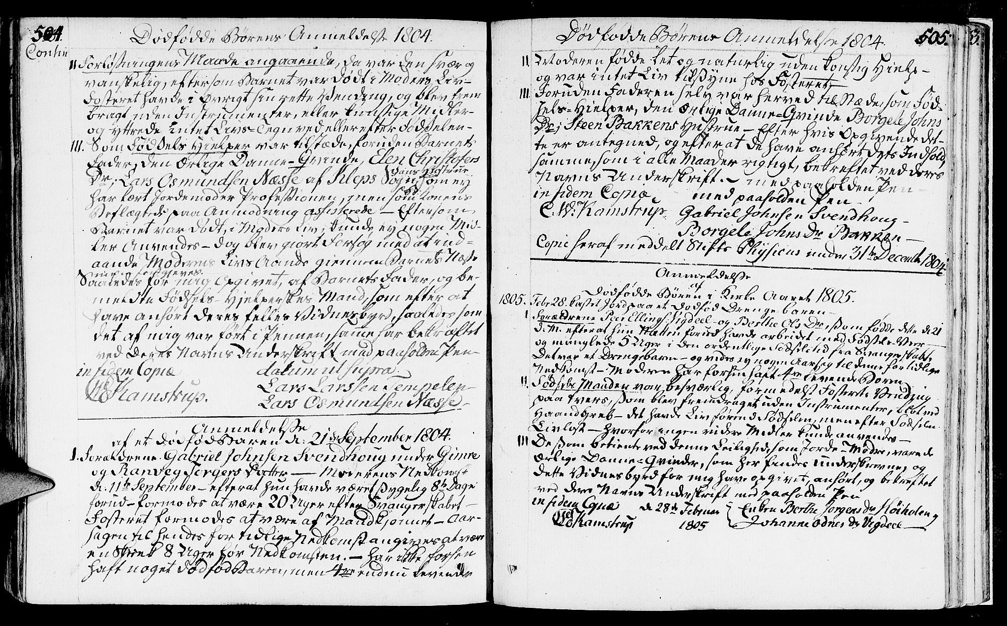 Håland sokneprestkontor, SAST/A-101802/001/30BA/L0003: Parish register (official) no. A 3, 1794-1815, p. 504-505