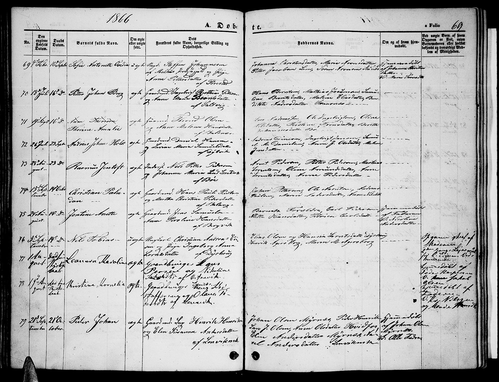 Ministerialprotokoller, klokkerbøker og fødselsregistre - Nordland, AV/SAT-A-1459/863/L0912: Parish register (copy) no. 863C02, 1858-1876, p. 69