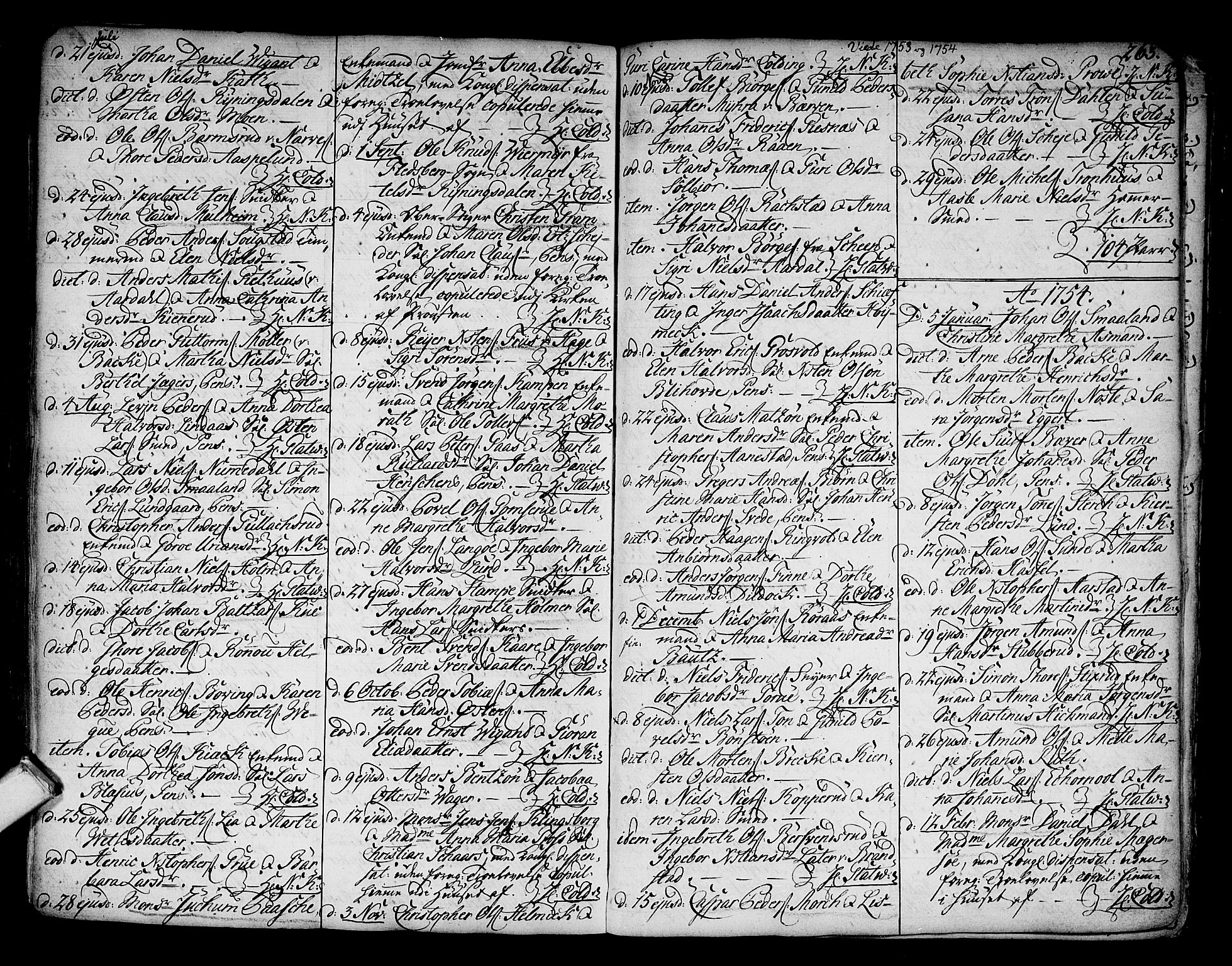 Kongsberg kirkebøker, AV/SAKO-A-22/F/Fa/L0003: Parish register (official) no. I 3, 1744-1755, p. 263