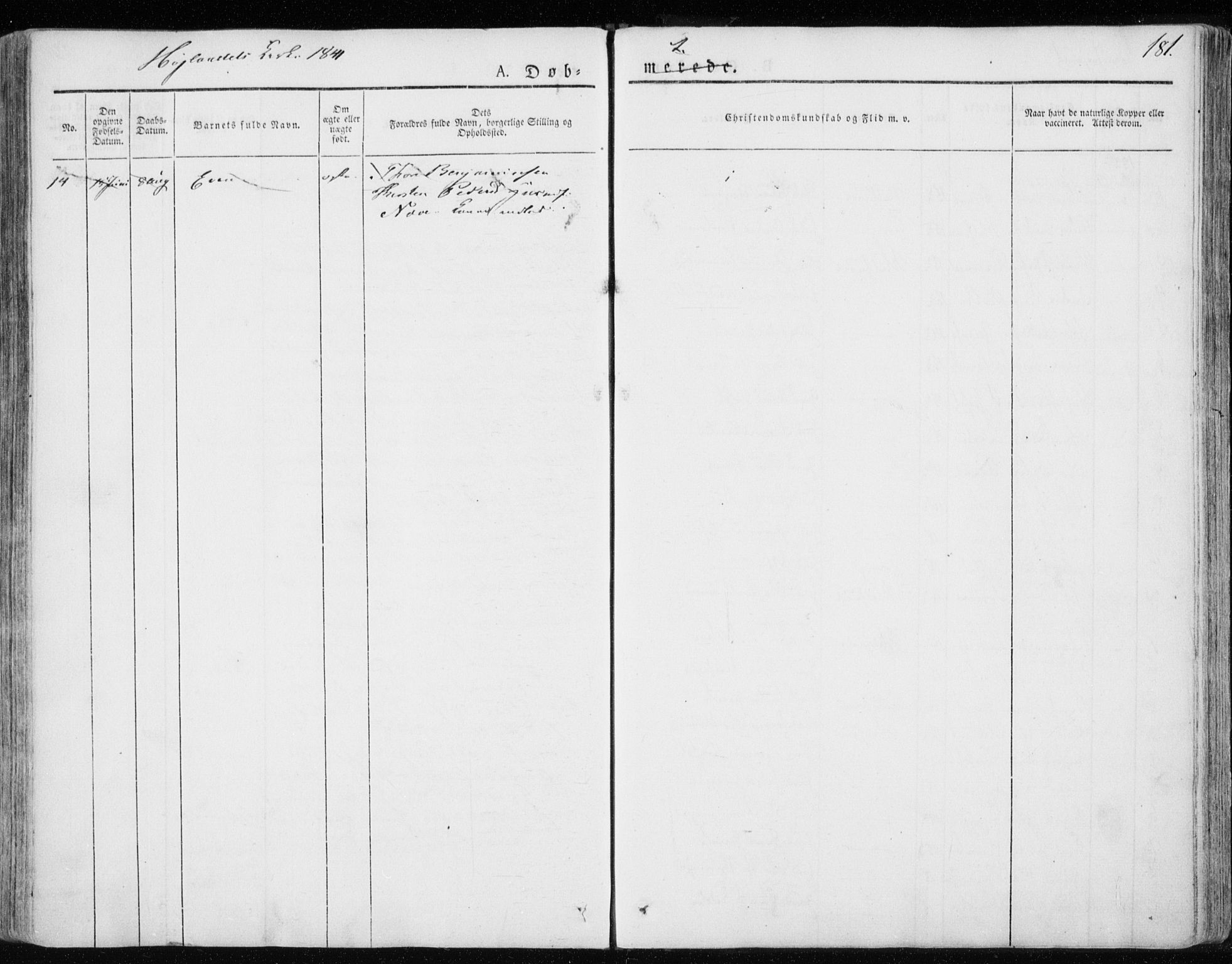 Ministerialprotokoller, klokkerbøker og fødselsregistre - Sør-Trøndelag, AV/SAT-A-1456/691/L1069: Parish register (official) no. 691A04, 1826-1841, p. 181