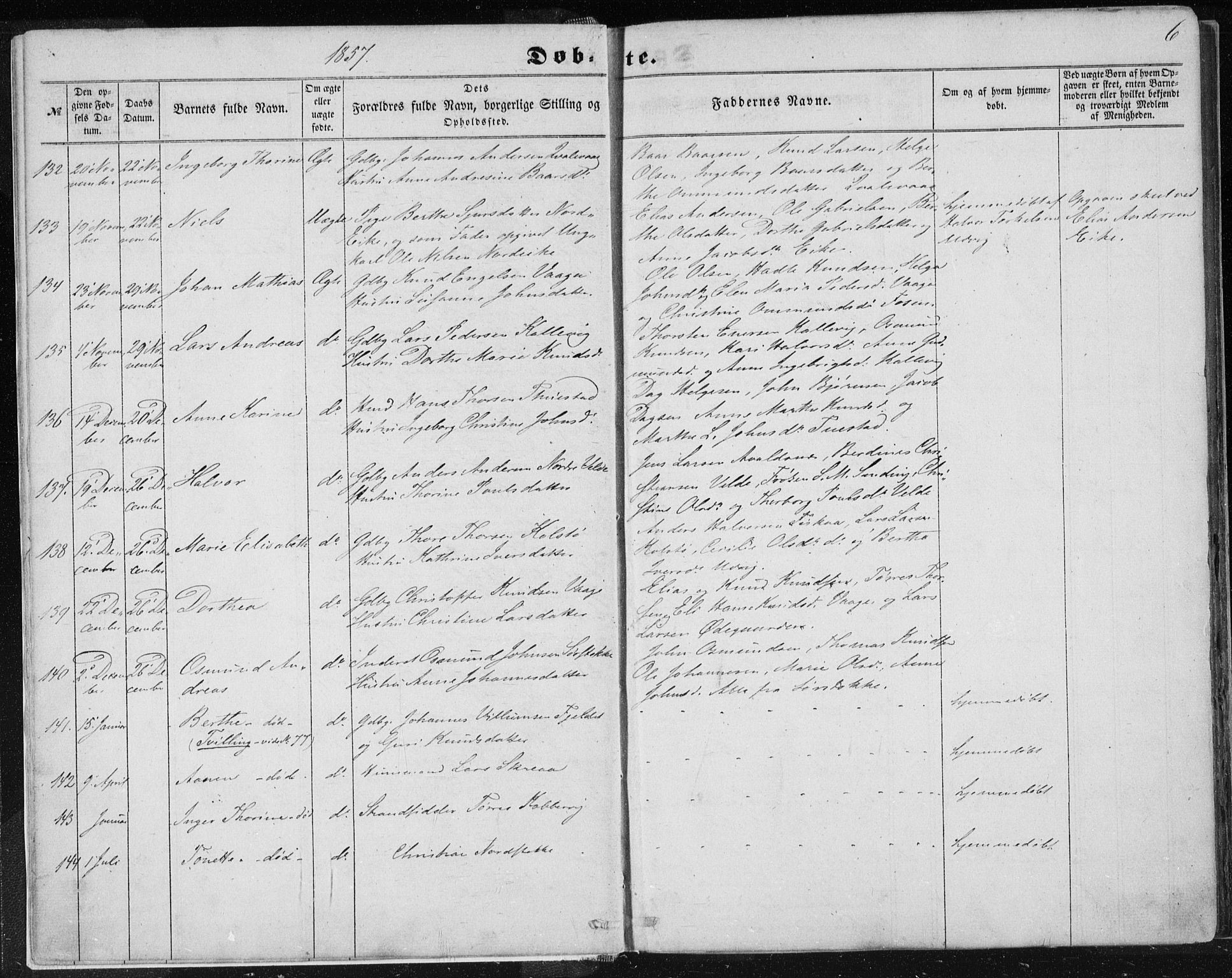 Avaldsnes sokneprestkontor, AV/SAST-A -101851/H/Ha/Haa/L0010: Parish register (official) no. A 10, 1857-1876, p. 6