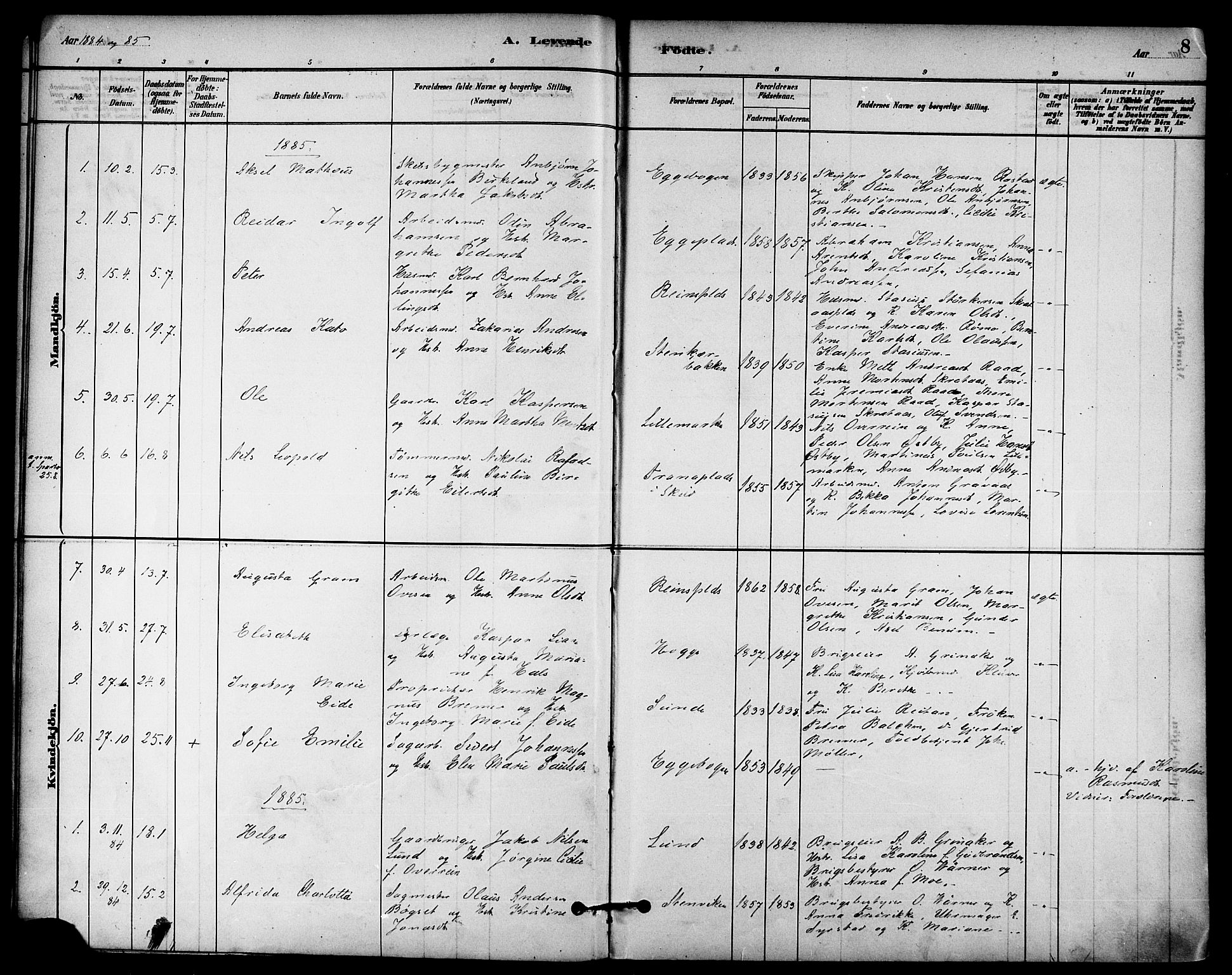 Ministerialprotokoller, klokkerbøker og fødselsregistre - Nord-Trøndelag, SAT/A-1458/740/L0378: Parish register (official) no. 740A01, 1881-1895, p. 8