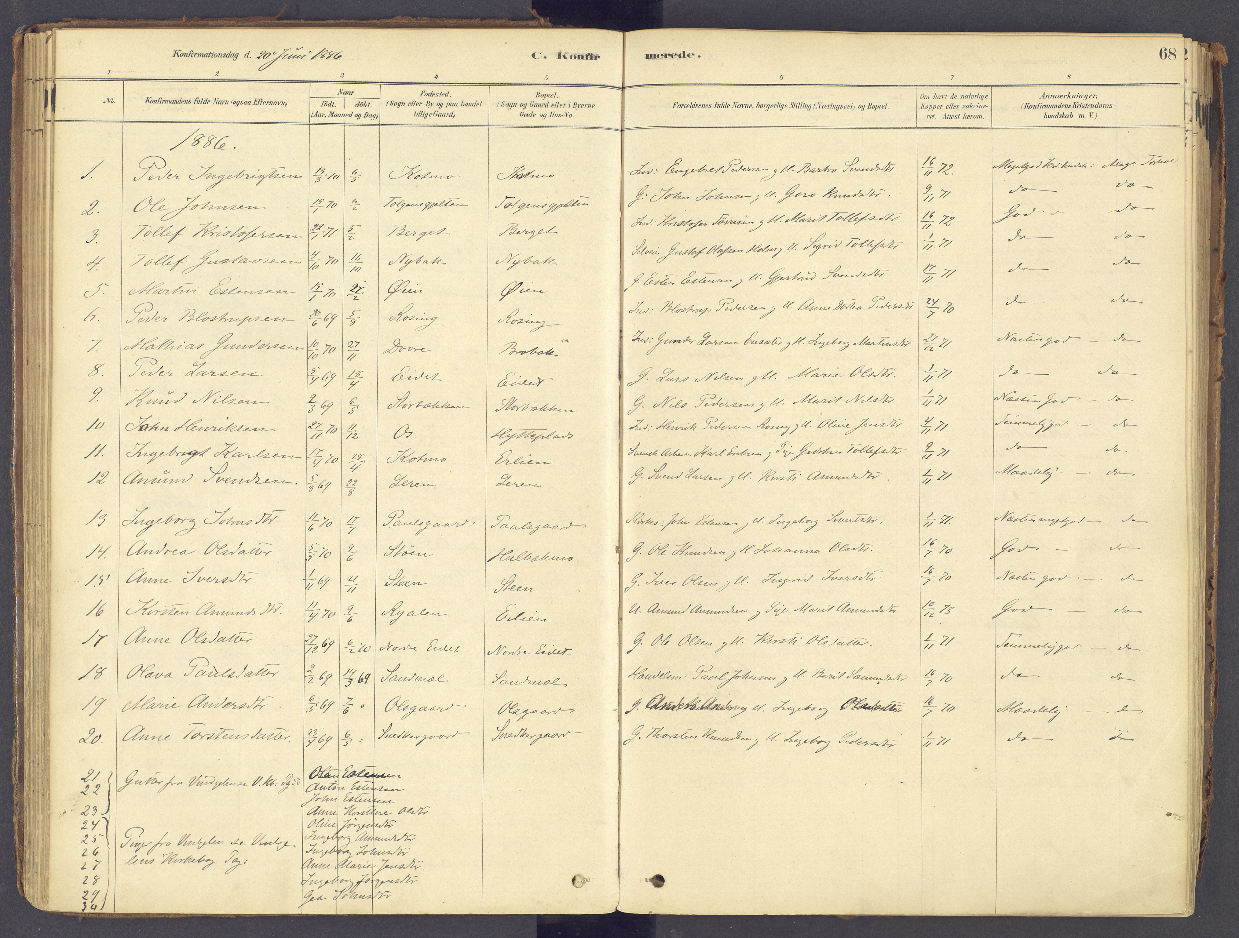 Tolga prestekontor, AV/SAH-PREST-062/K/L0011: Parish register (official) no. 11, 1877-1920, p. 68