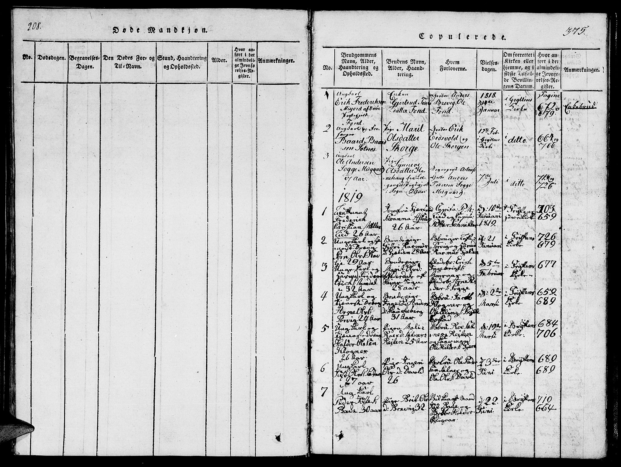 Ministerialprotokoller, klokkerbøker og fødselsregistre - Møre og Romsdal, AV/SAT-A-1454/544/L0579: Parish register (copy) no. 544C01, 1818-1836, p. 374-375