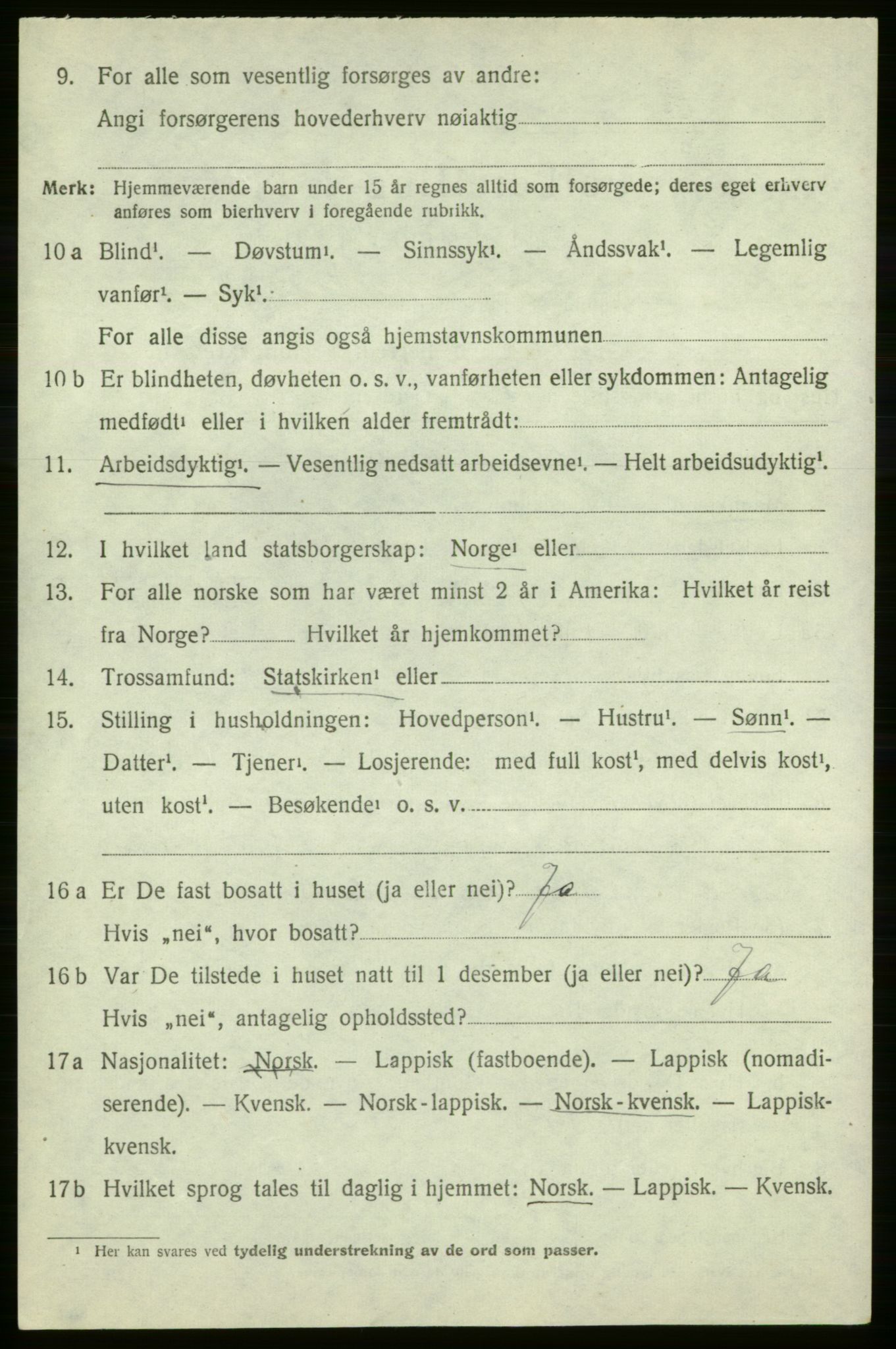 SATØ, 1920 census for Loppa, 1920, p. 861