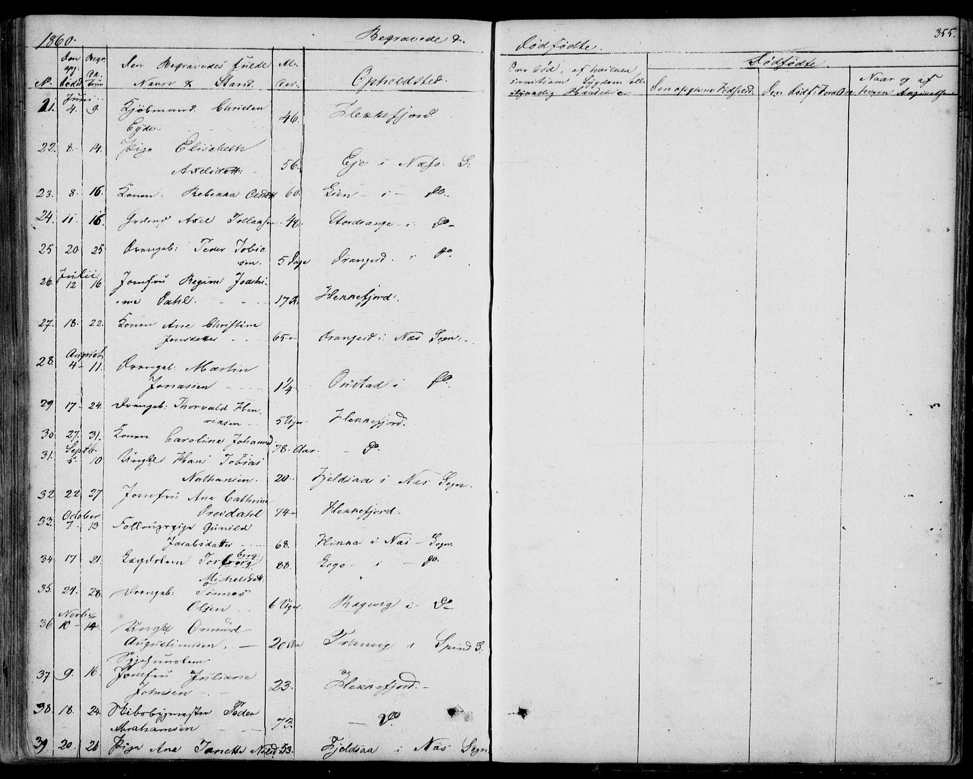 Flekkefjord sokneprestkontor, AV/SAK-1111-0012/F/Fb/Fbc/L0005: Parish register (copy) no. B 5, 1846-1866, p. 355