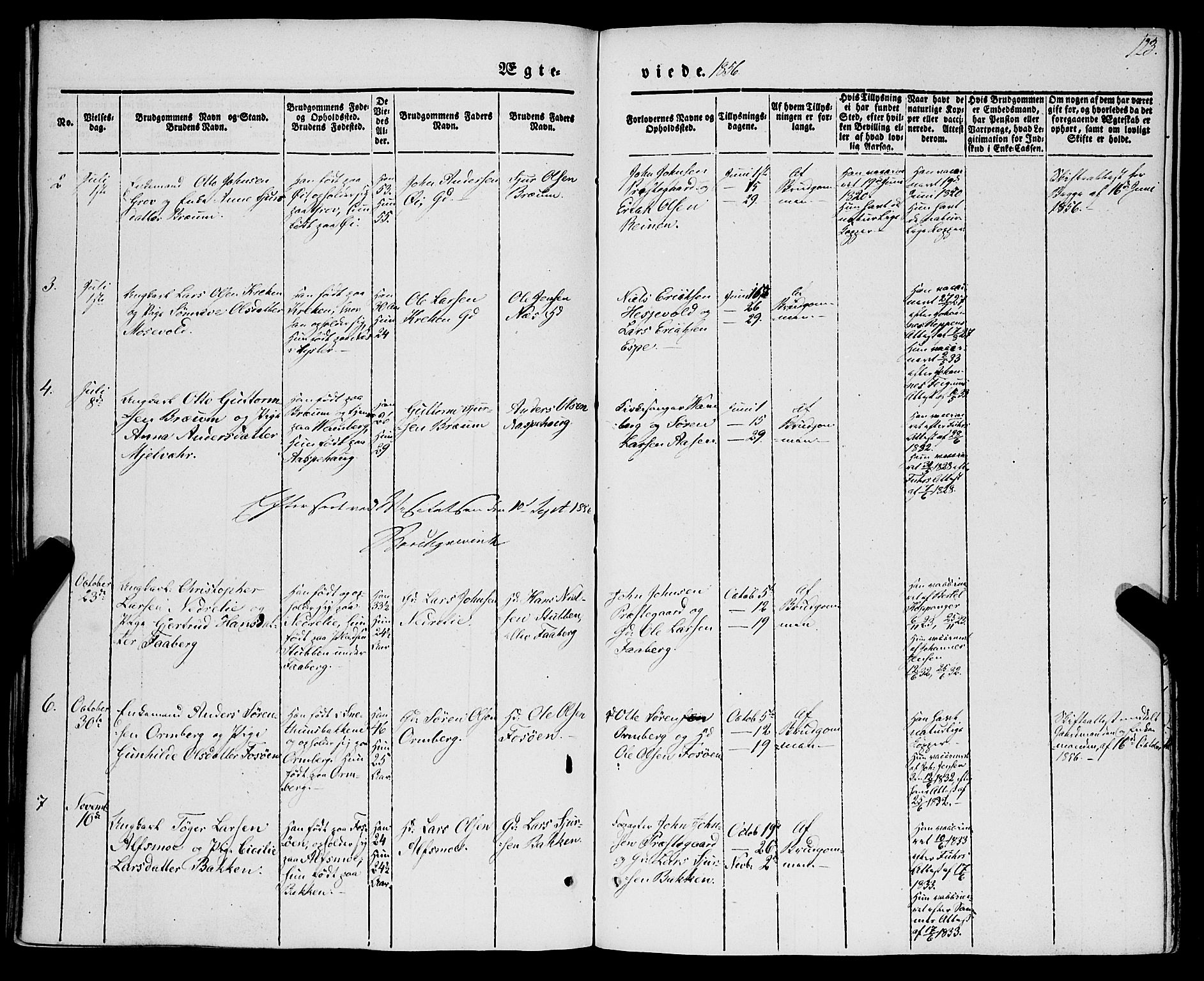 Jostedal sokneprestembete, AV/SAB-A-80601/H/Haa/Haaa/L0005: Parish register (official) no. A 5, 1849-1877, p. 123