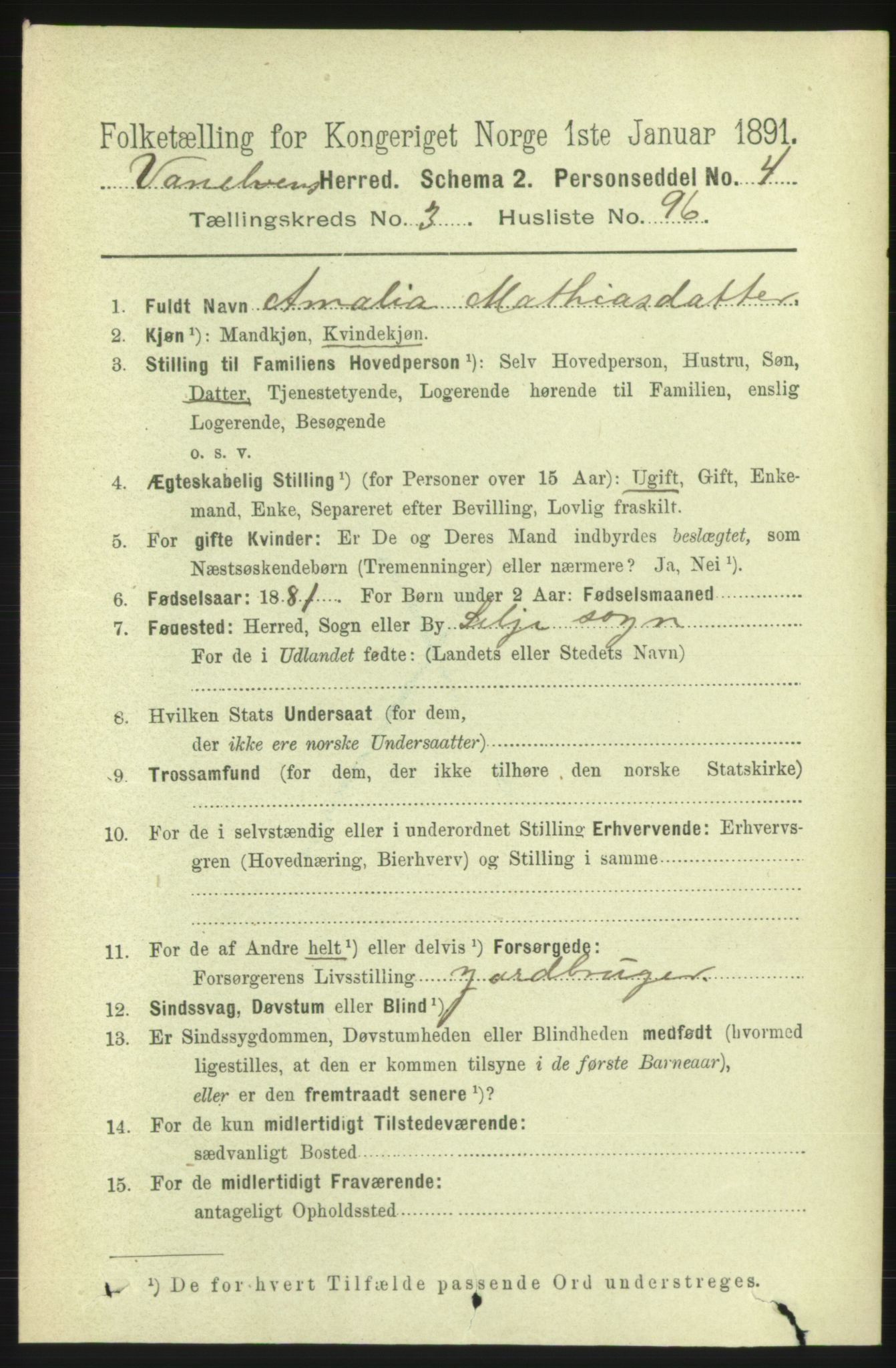 RA, 1891 census for 1511 Vanylven, 1891, p. 1759