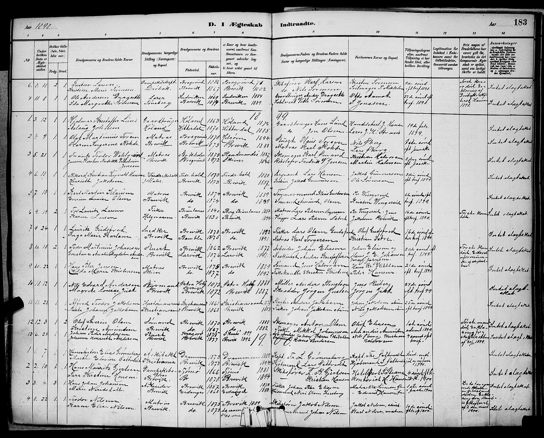 Brevik kirkebøker, AV/SAKO-A-255/G/Ga/L0004: Parish register (copy) no. 4, 1882-1900, p. 183