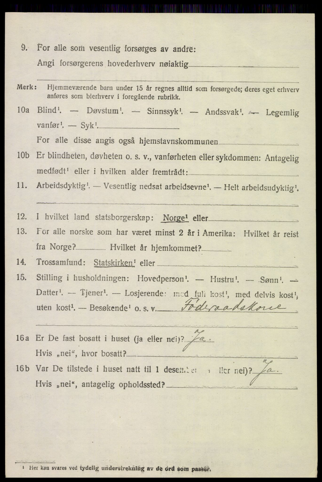 SAH, 1920 census for Skjåk, 1920, p. 1069