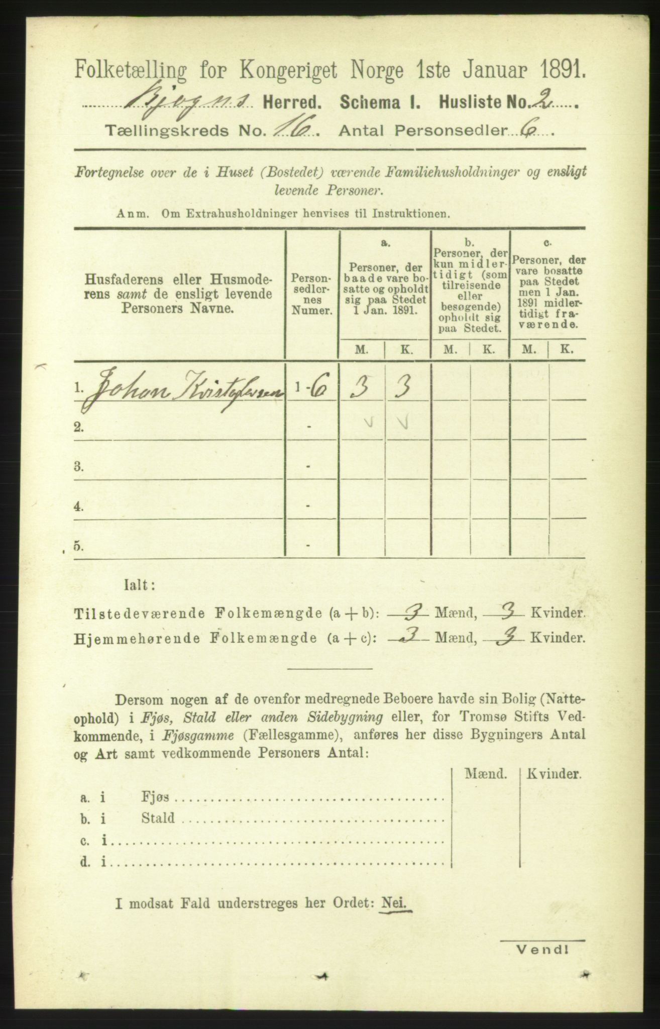 RA, 1891 census for 1627 Bjugn, 1891, p. 4383