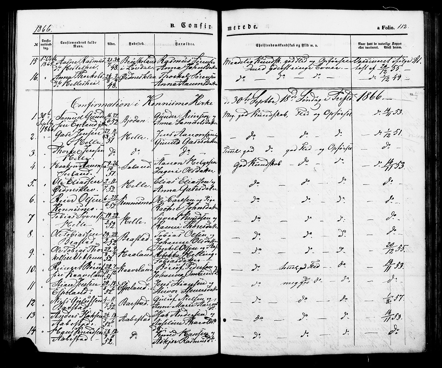 Nord-Audnedal sokneprestkontor, AV/SAK-1111-0032/F/Fa/Faa/L0002: Parish register (official) no. A 2, 1857-1882, p. 112