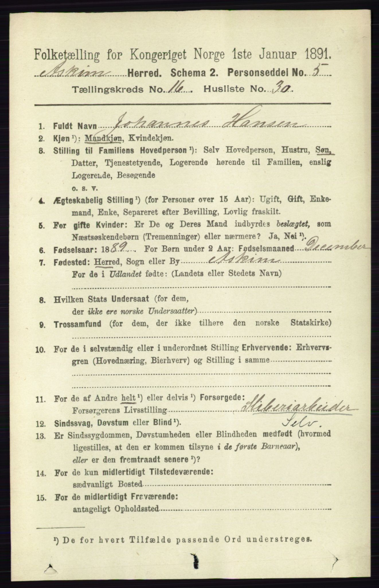 RA, 1891 census for 0124 Askim, 1891, p. 2816