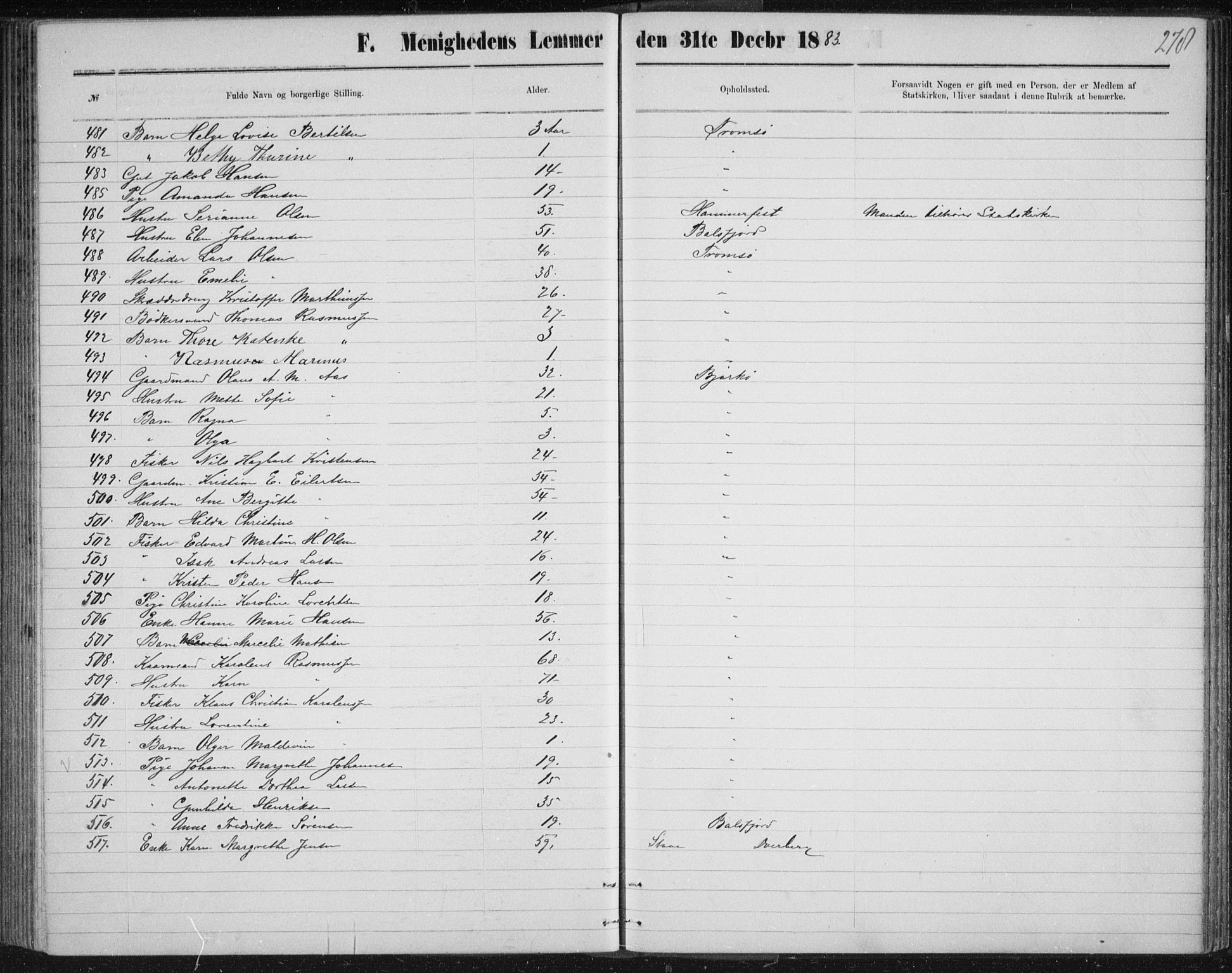 Uten arkivreferanse, SATØ/-: Dissenter register no. DP 3, 1871-1893, p. 278