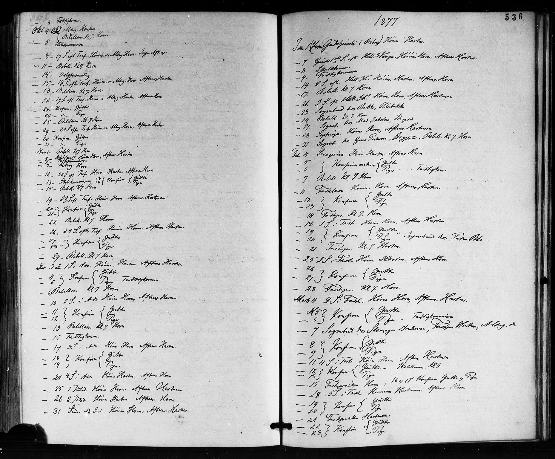 Horten kirkebøker, SAKO/A-348/F/Fa/L0002: Parish register (official) no. 2, 1872-1877, p. 536