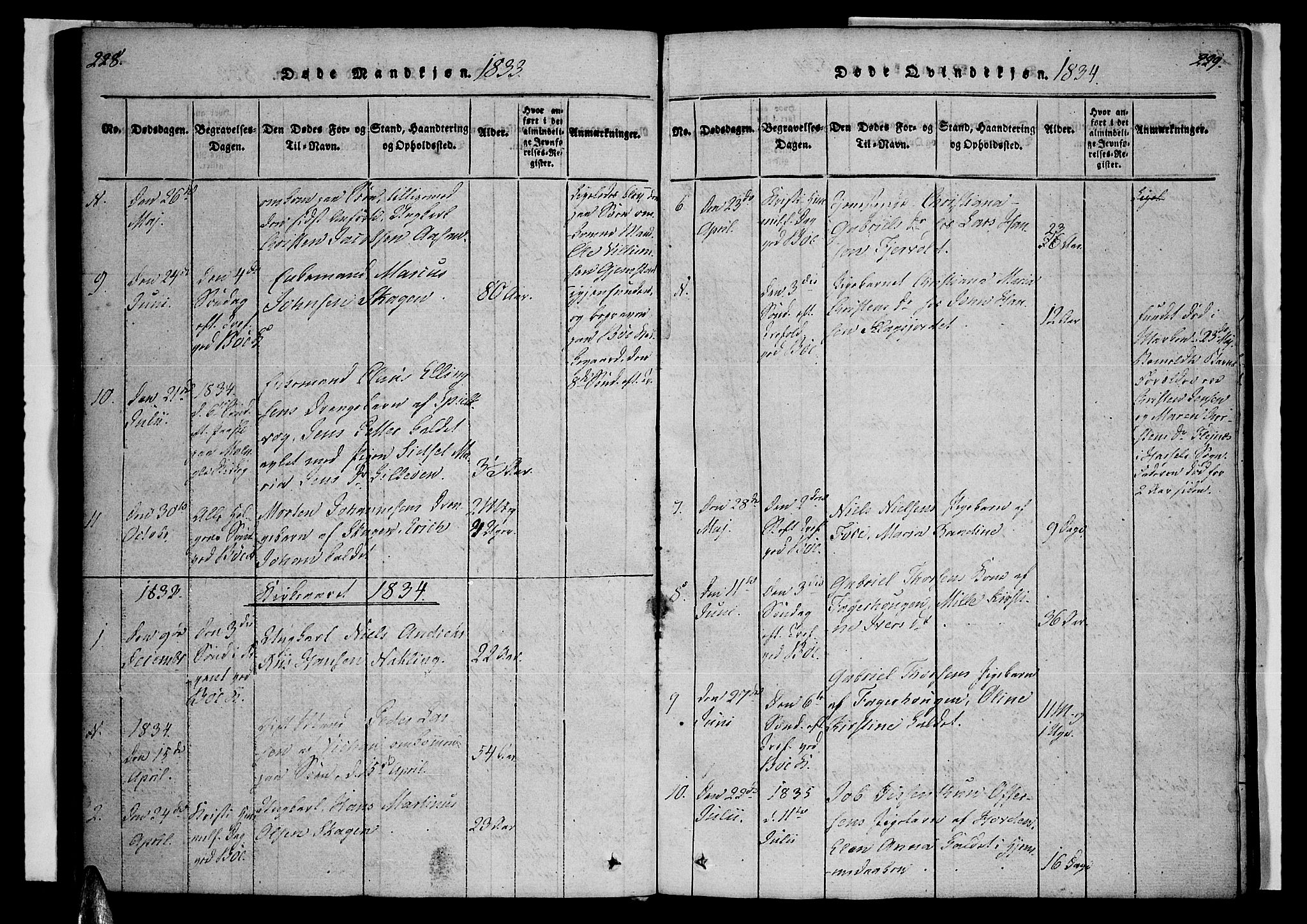 Ministerialprotokoller, klokkerbøker og fødselsregistre - Nordland, AV/SAT-A-1459/891/L1298: Parish register (official) no. 891A03, 1820-1840, p. 228-229