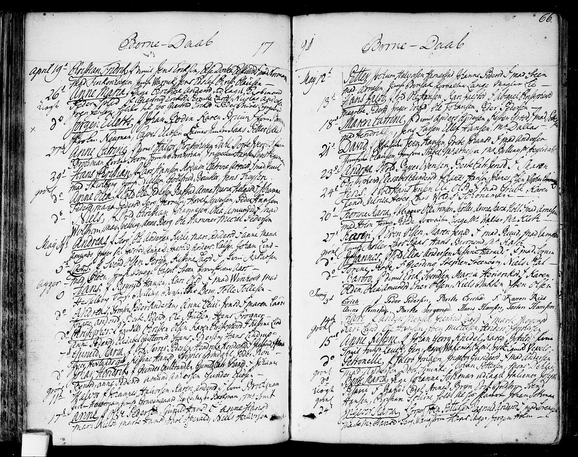 Garnisonsmenigheten Kirkebøker, SAO/A-10846/F/Fa/L0003: Parish register (official) no. 3, 1777-1809, p. 66