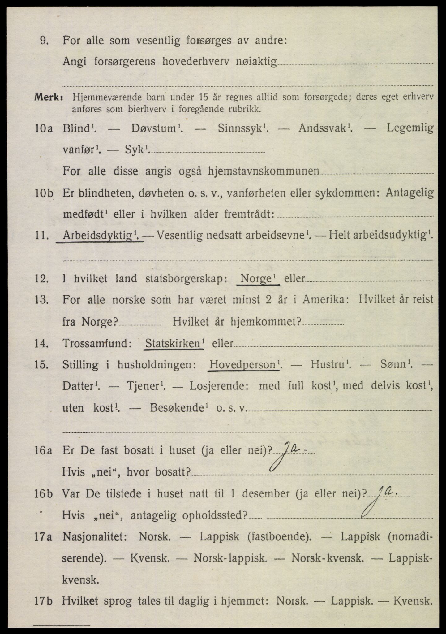 SAT, 1920 census for Nordli, 1920, p. 1432