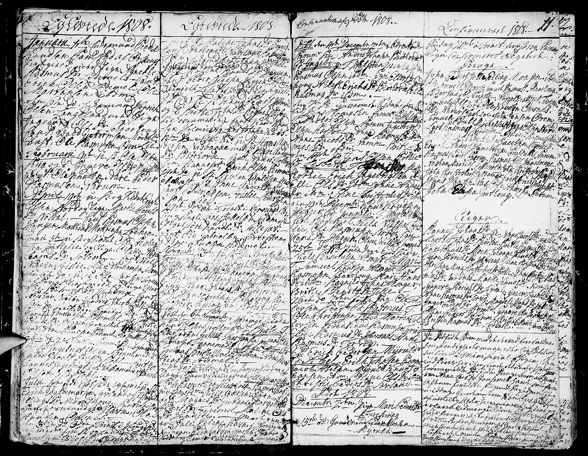 Eid sokneprestembete, AV/SAB-A-82301/H/Haa/Haaa/L0004: Parish register (official) no. A 4, 1806-1815, p. 11