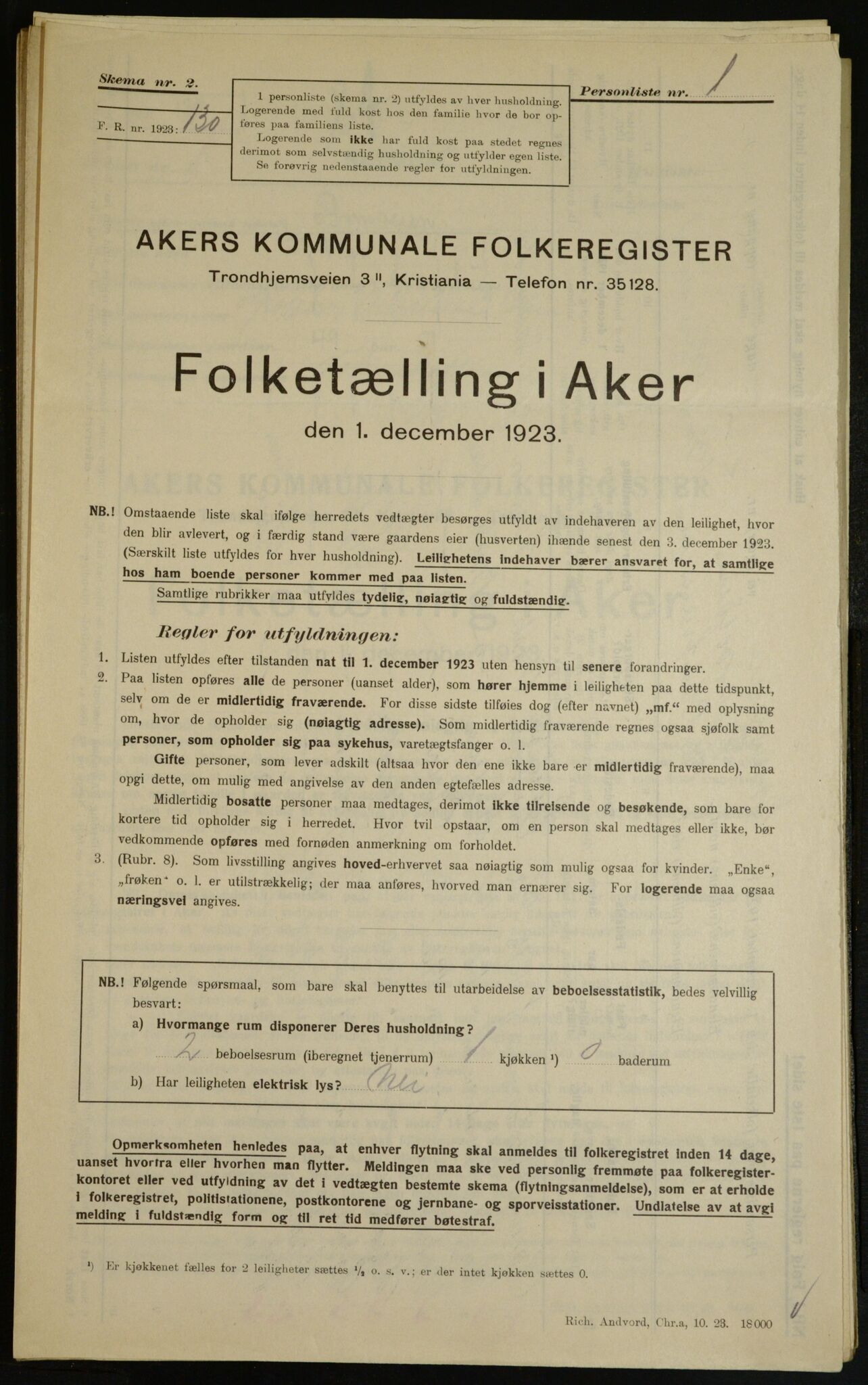 , Municipal Census 1923 for Aker, 1923, p. 8280