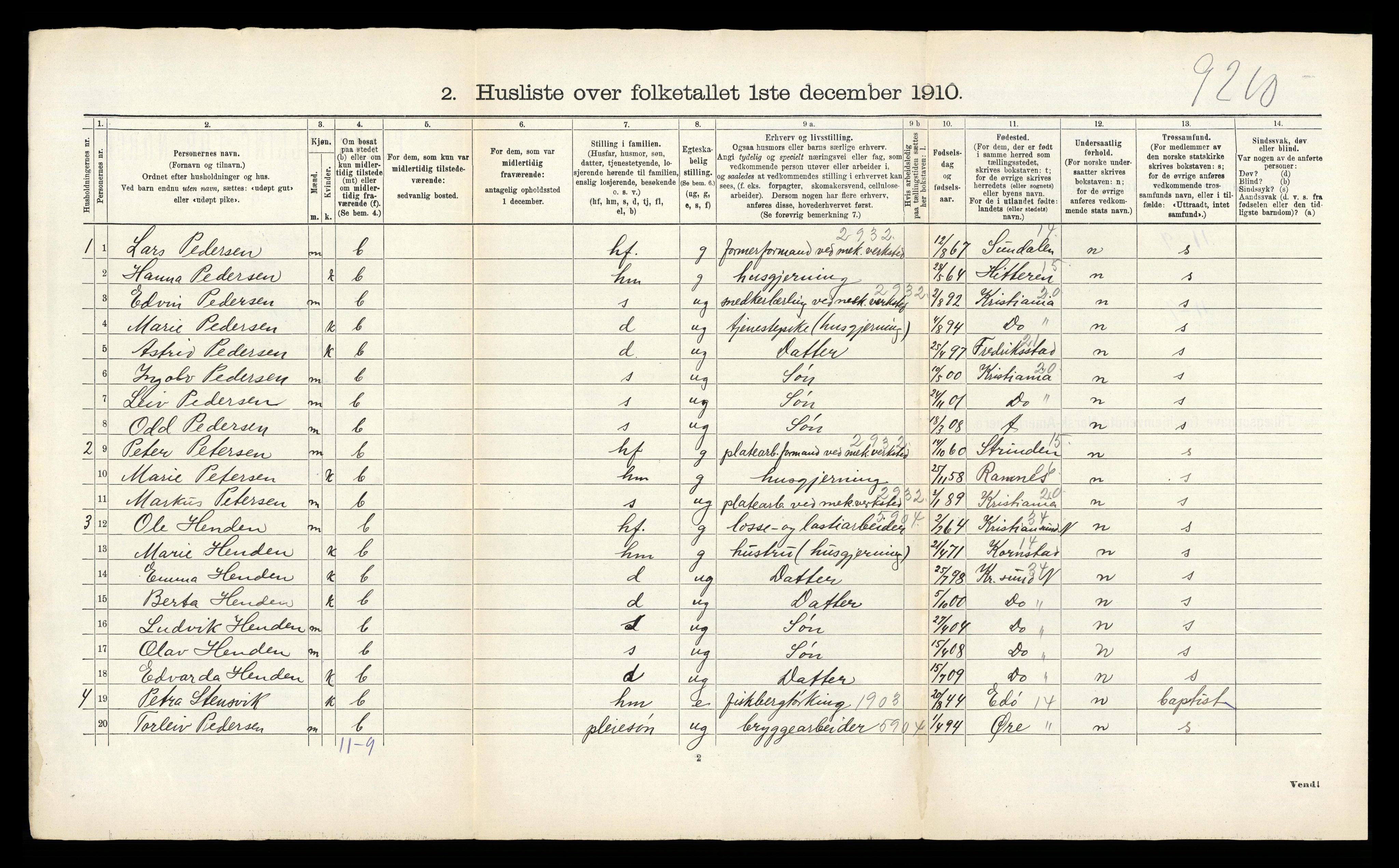 RA, 1910 census for Bremsnes, 1910, p. 45