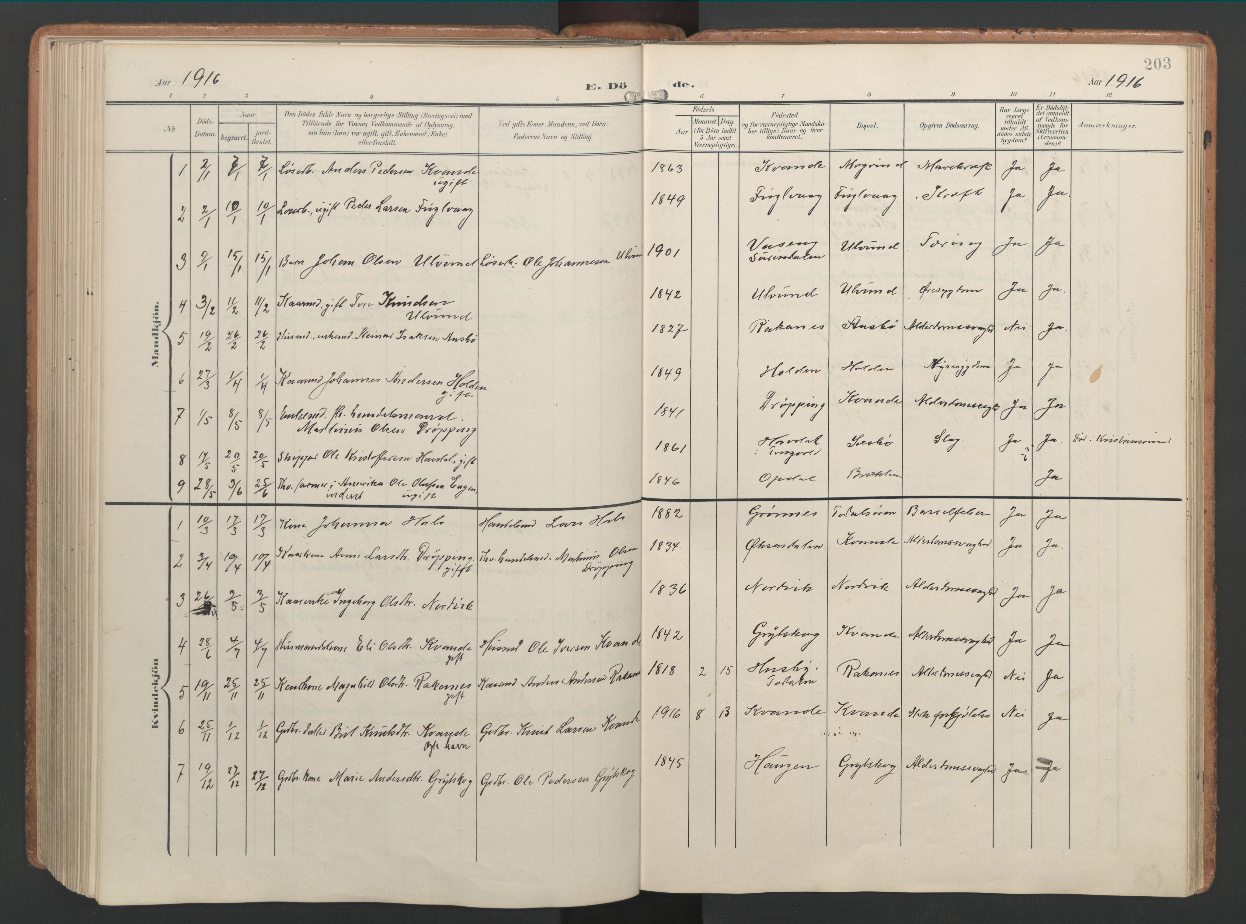 Ministerialprotokoller, klokkerbøker og fødselsregistre - Møre og Romsdal, AV/SAT-A-1454/592/L1030: Parish register (official) no. 592A08, 1901-1925, p. 203
