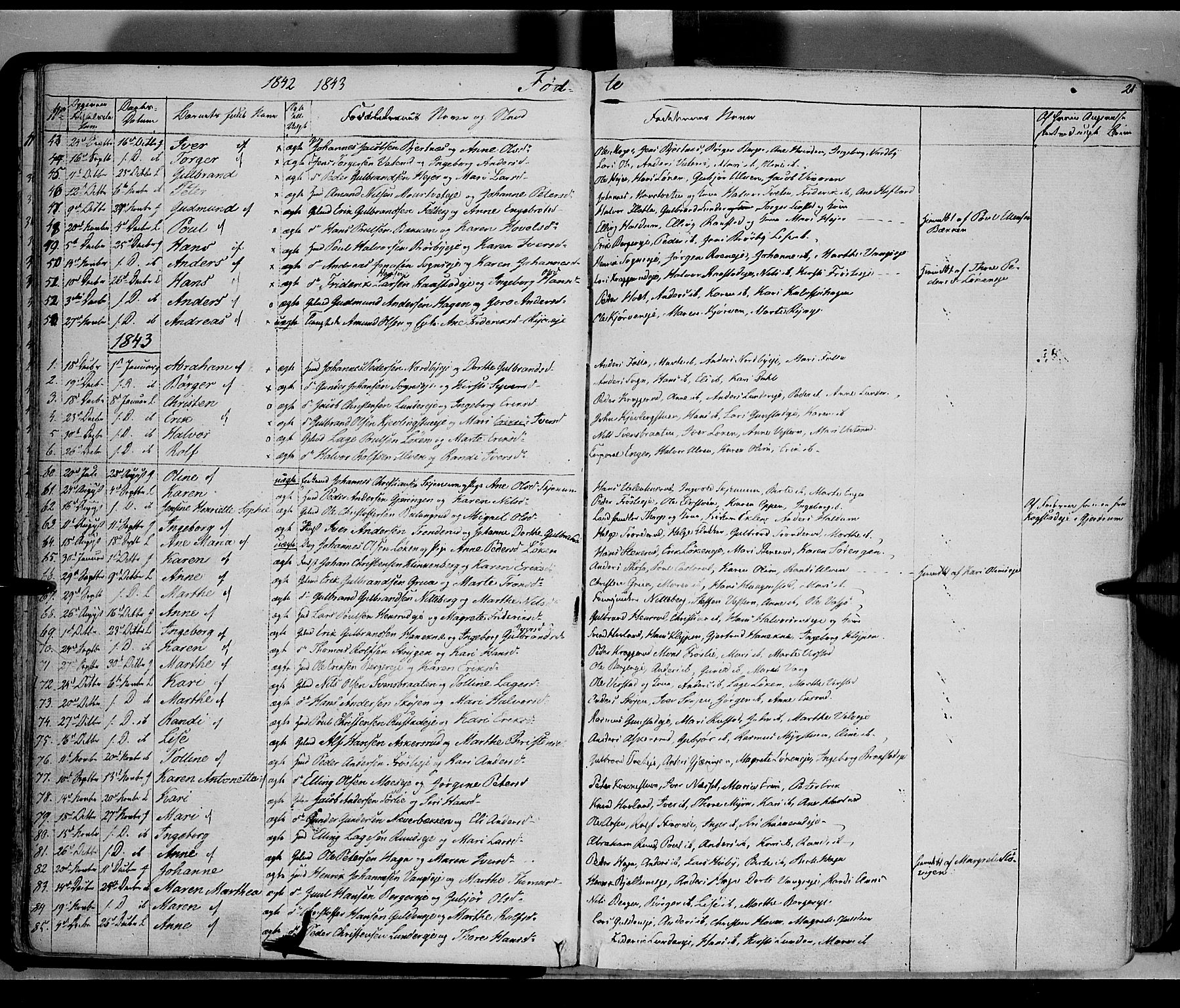 Jevnaker prestekontor, AV/SAH-PREST-116/H/Ha/Haa/L0006: Parish register (official) no. 6, 1837-1857, p. 21