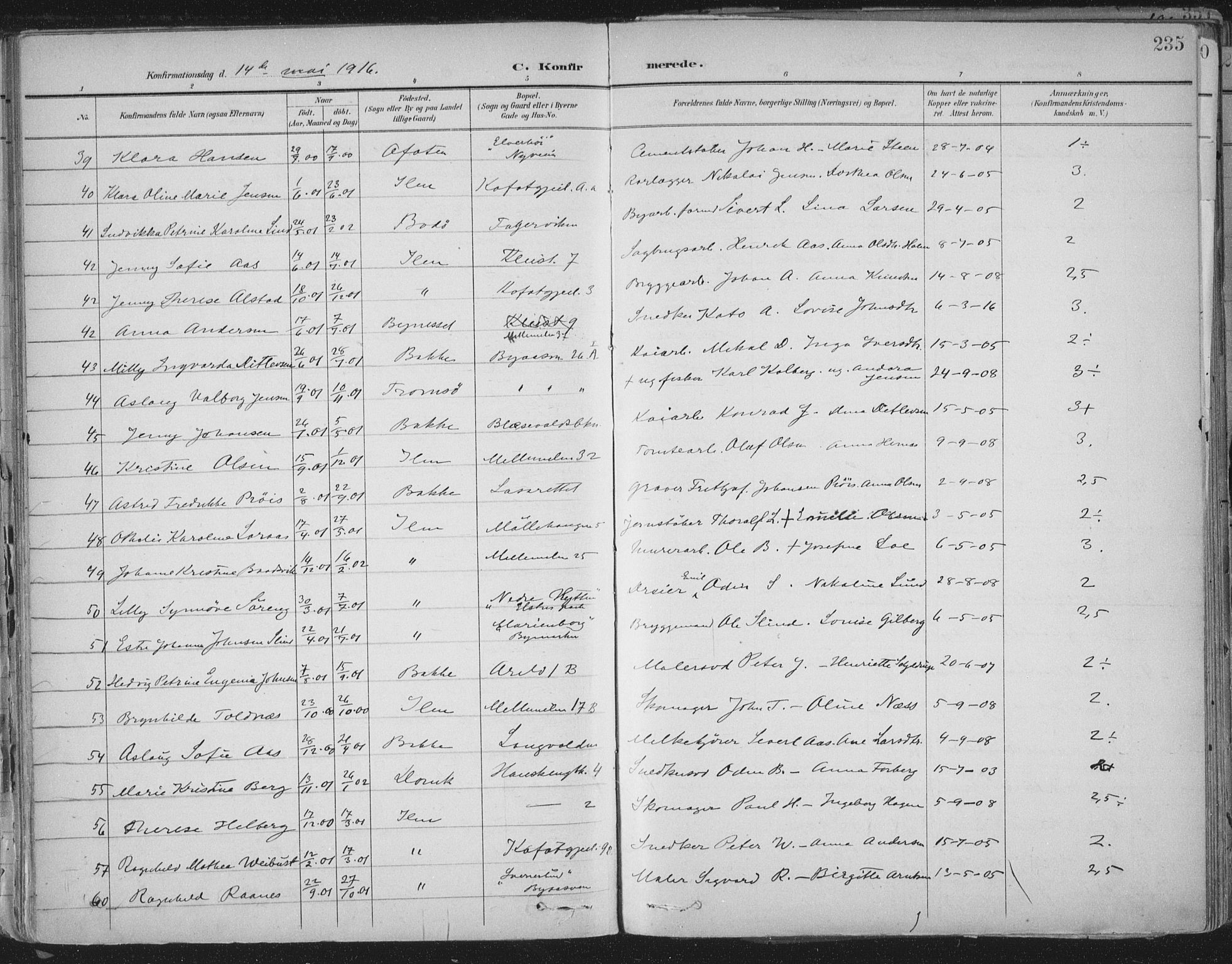 Ministerialprotokoller, klokkerbøker og fødselsregistre - Sør-Trøndelag, AV/SAT-A-1456/603/L0167: Parish register (official) no. 603A06, 1896-1932, p. 235