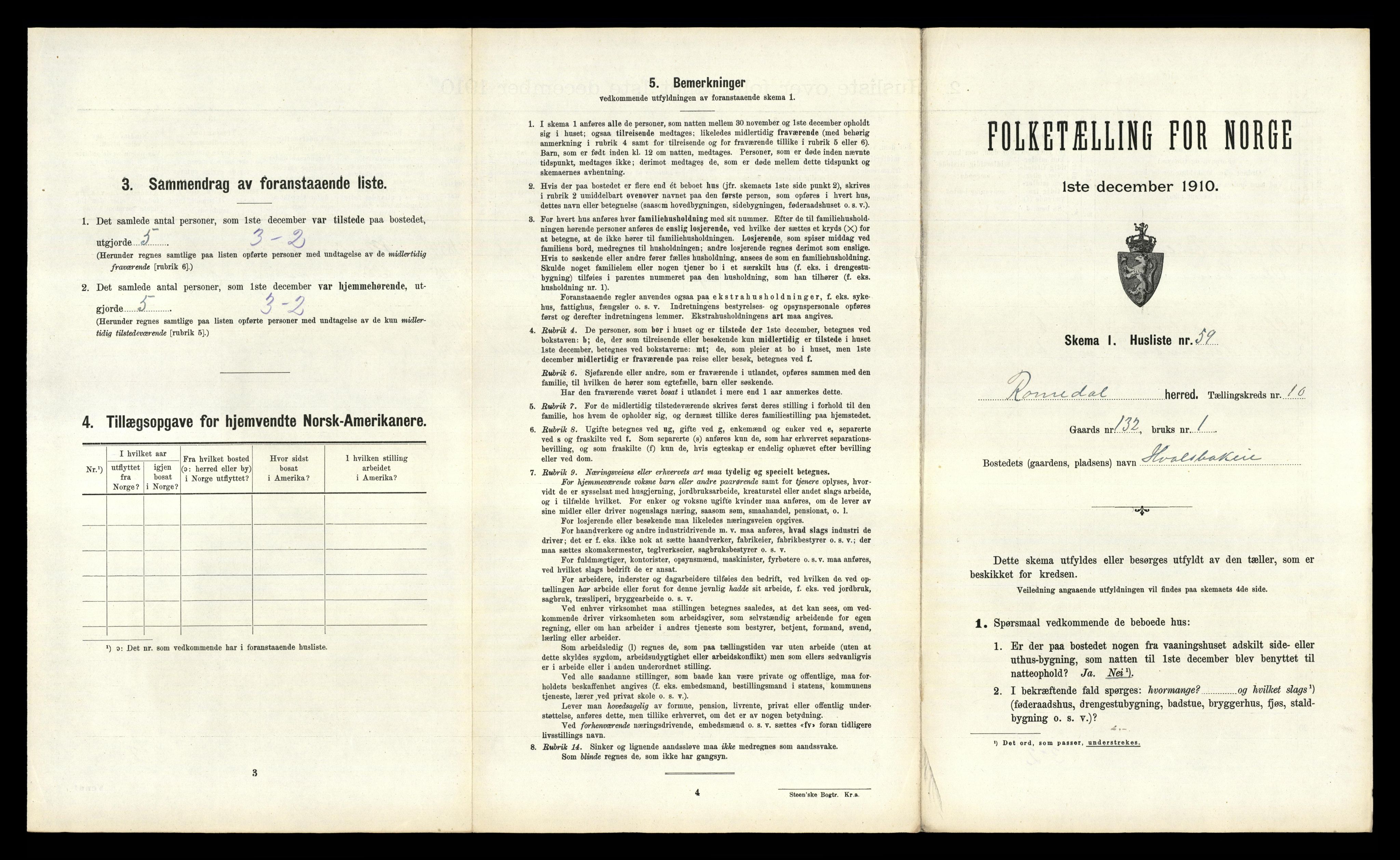 RA, 1910 census for Romedal, 1910, p. 1671