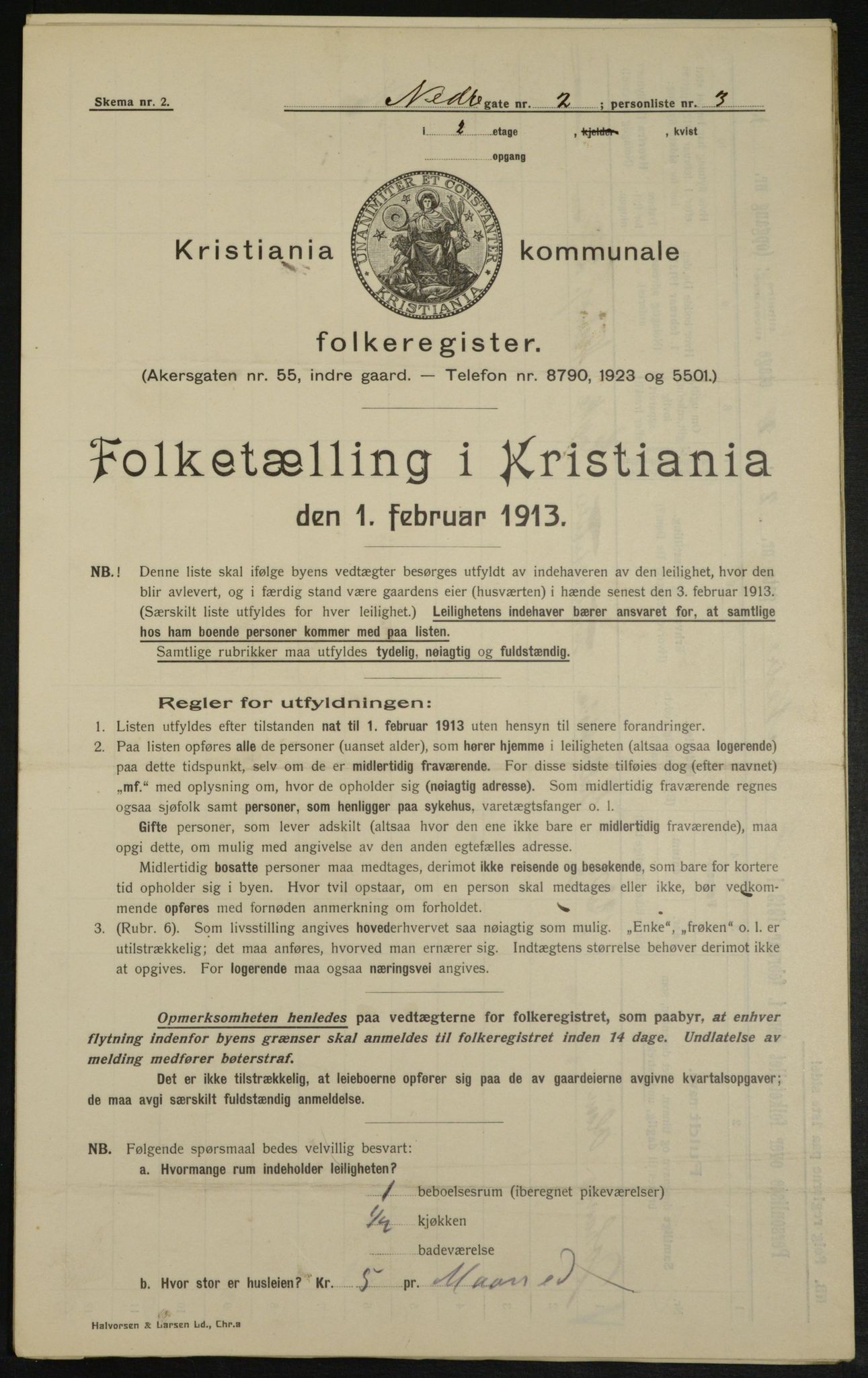 OBA, Municipal Census 1913 for Kristiania, 1913, p. 69111