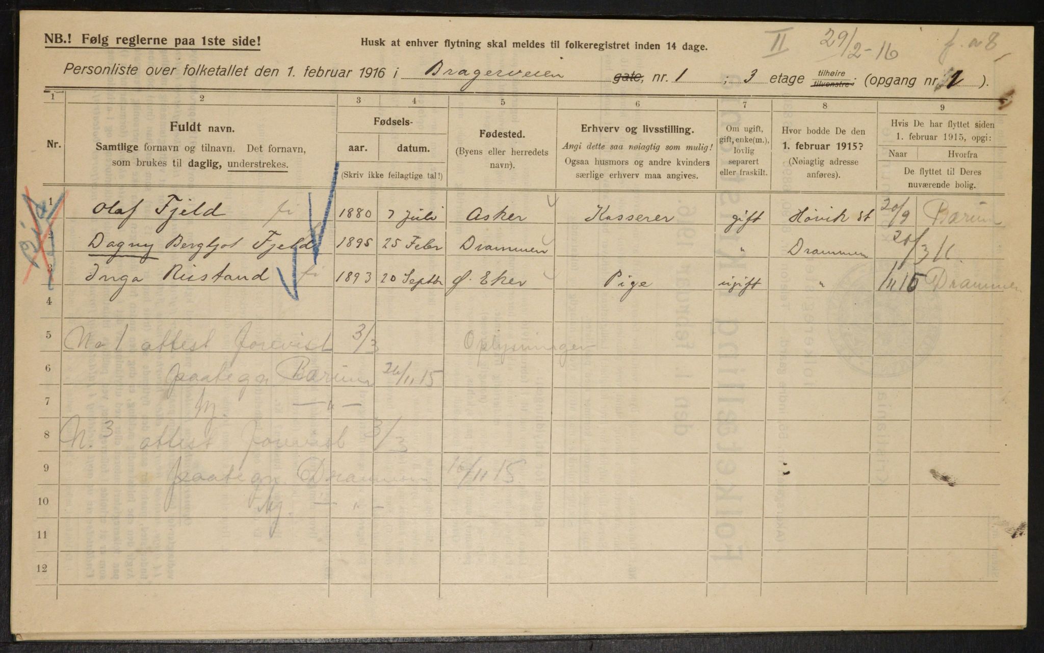 OBA, Municipal Census 1916 for Kristiania, 1916, p. 8124