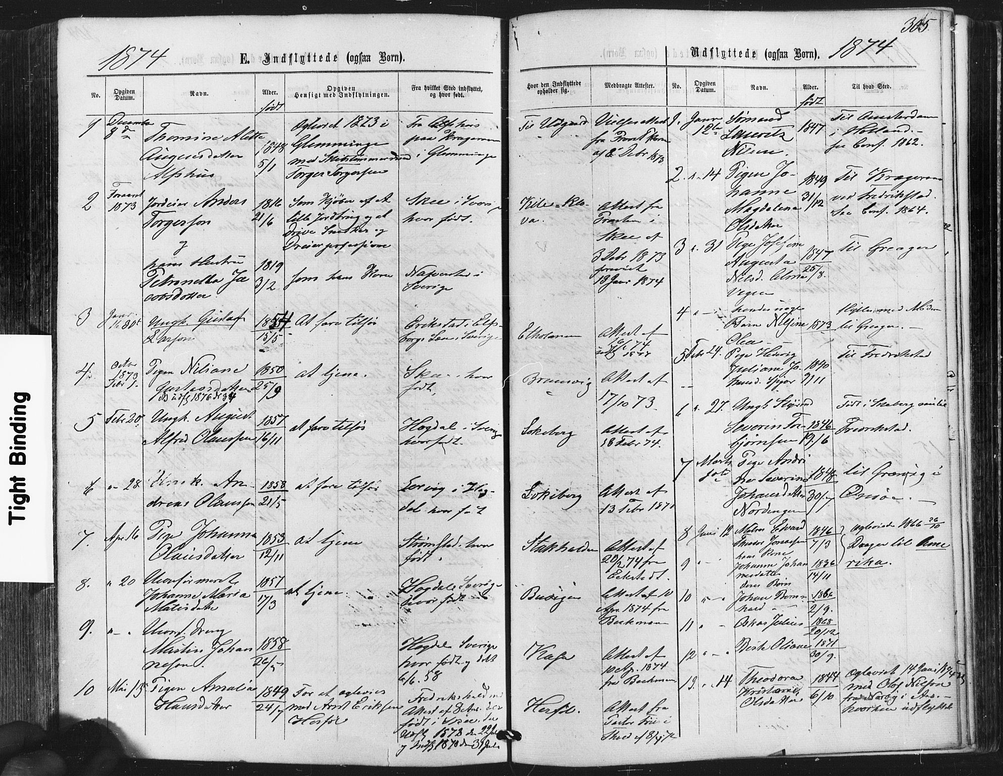 Hvaler prestekontor Kirkebøker, AV/SAO-A-2001/F/Fa/L0007: Parish register (official) no. I 7, 1864-1878, p. 305