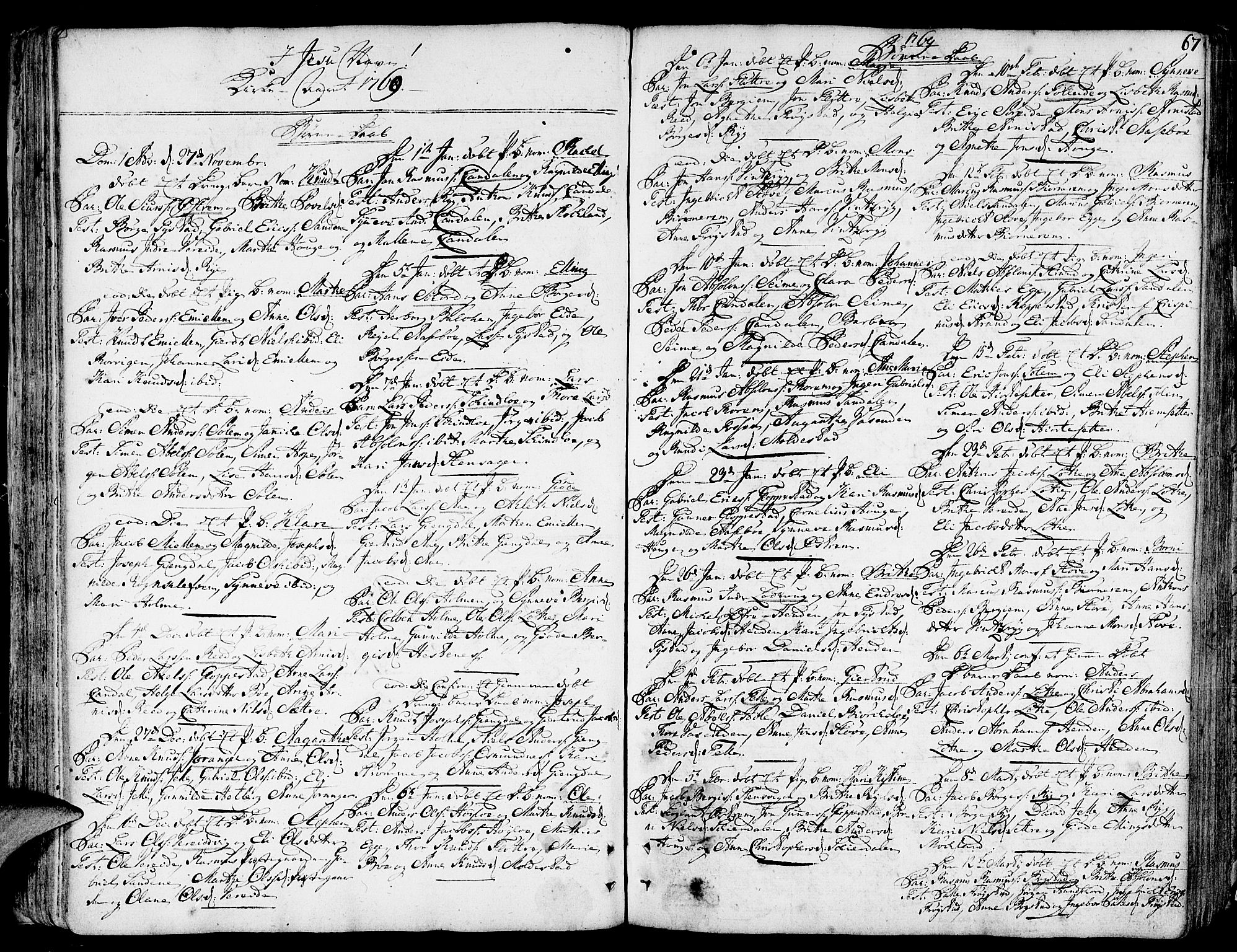 Gloppen sokneprestembete, AV/SAB-A-80101/H/Haa/Haaa/L0004: Parish register (official) no. A 4, 1758-1784, p. 67