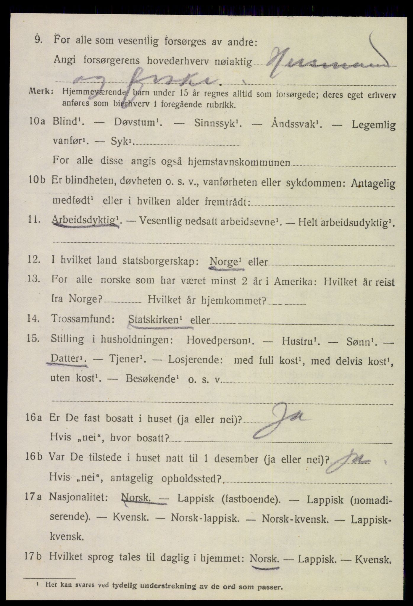 SAT, 1920 census for Meløy, 1920, p. 4402