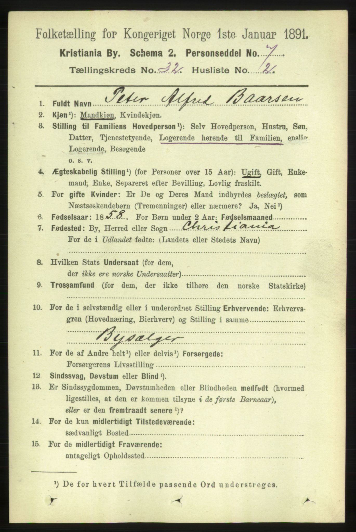 RA, 1891 census for 0301 Kristiania, 1891, p. 16890