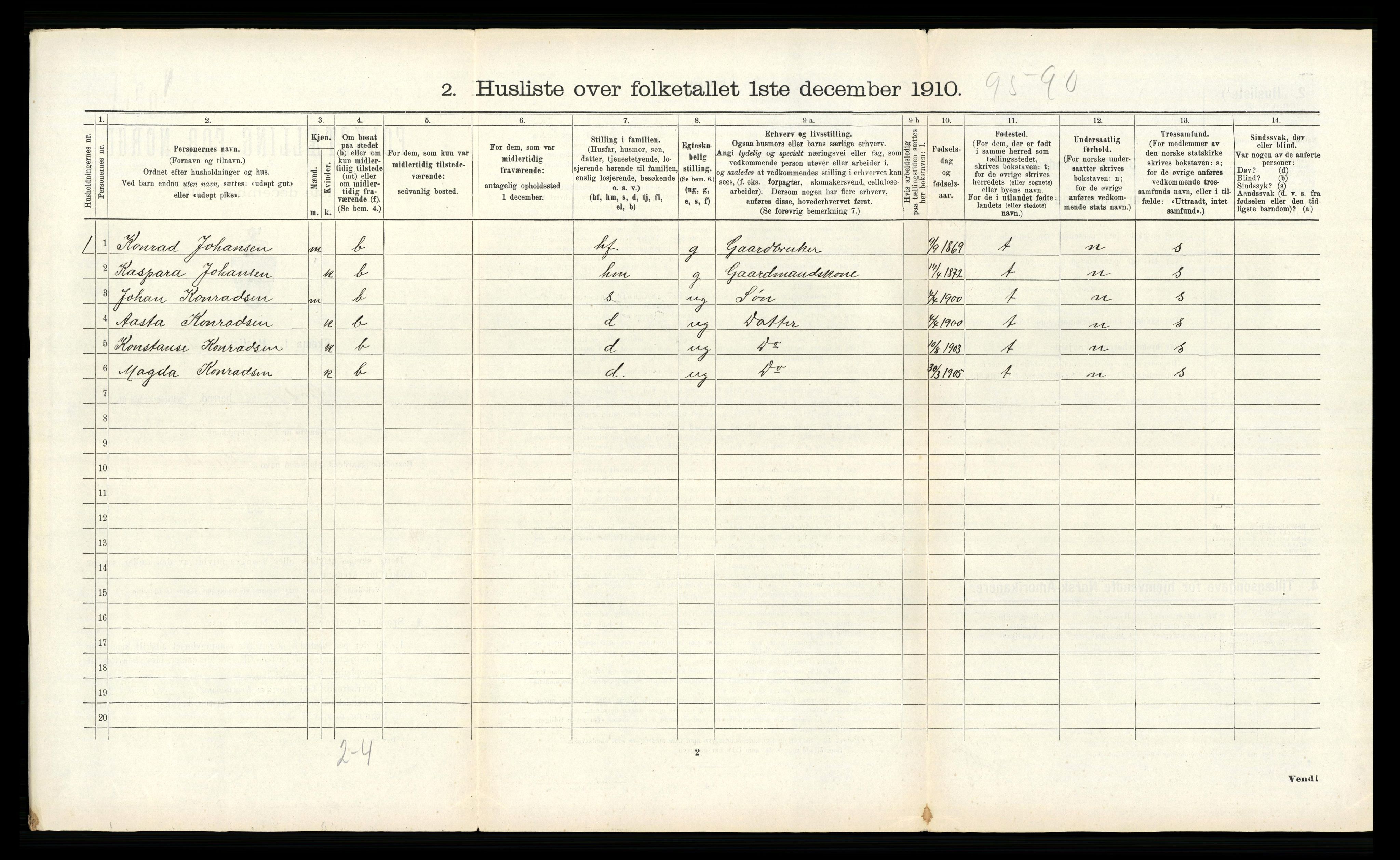 RA, 1910 census for Bodin, 1910, p. 214